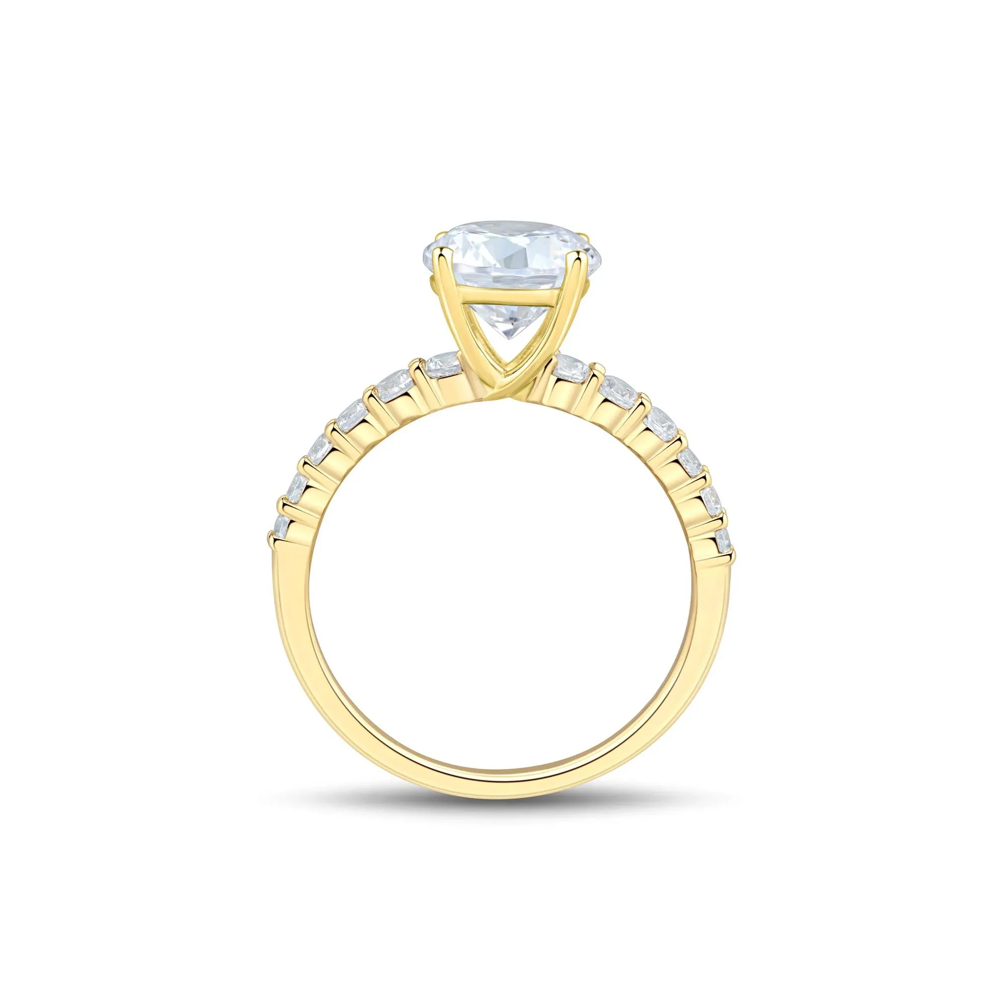 2 1/3 CT. Tw. Lab Grown Diamond Engagement Ring 14K Yellow Gold Size 6.5 1.5mm - Image 2