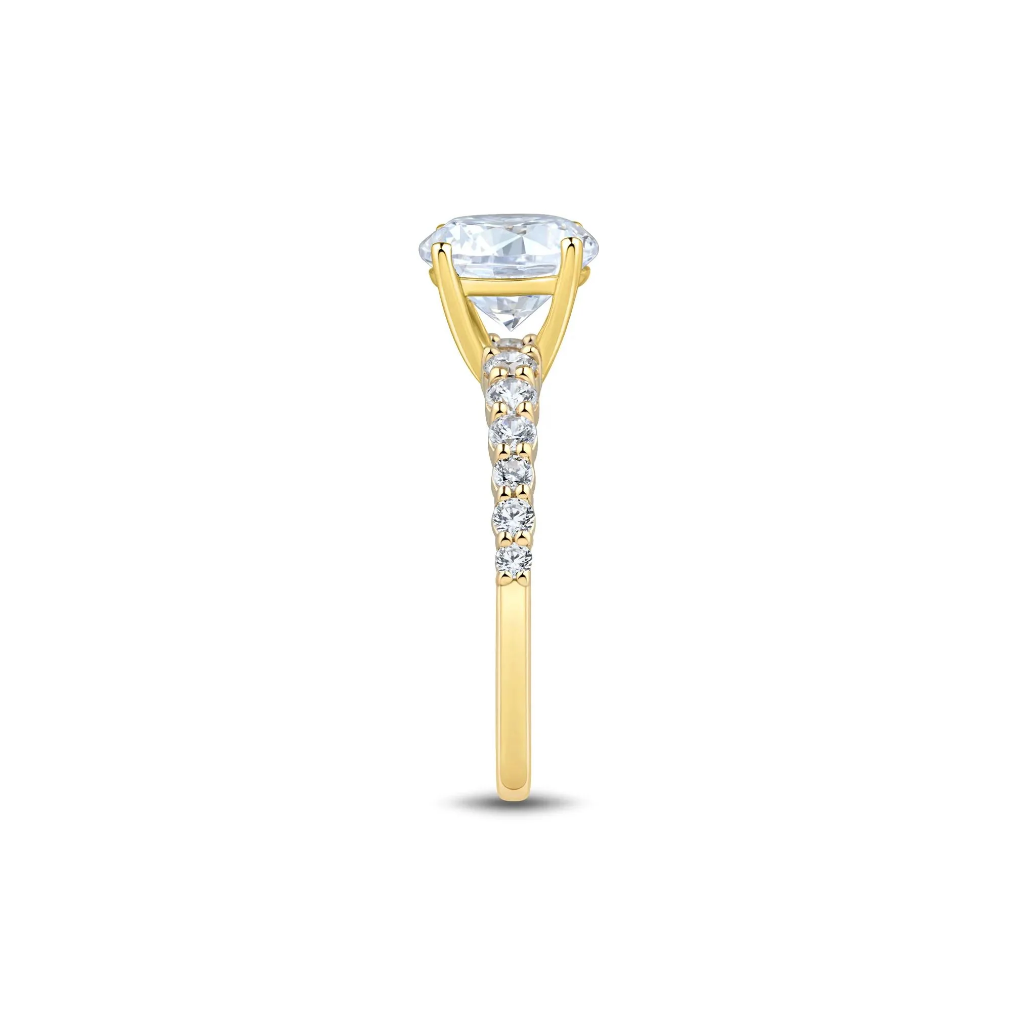 2 1/3 CT. Tw. Lab Grown Diamond Engagement Ring 14K Yellow Gold Size 8 1.5mm - Image 3