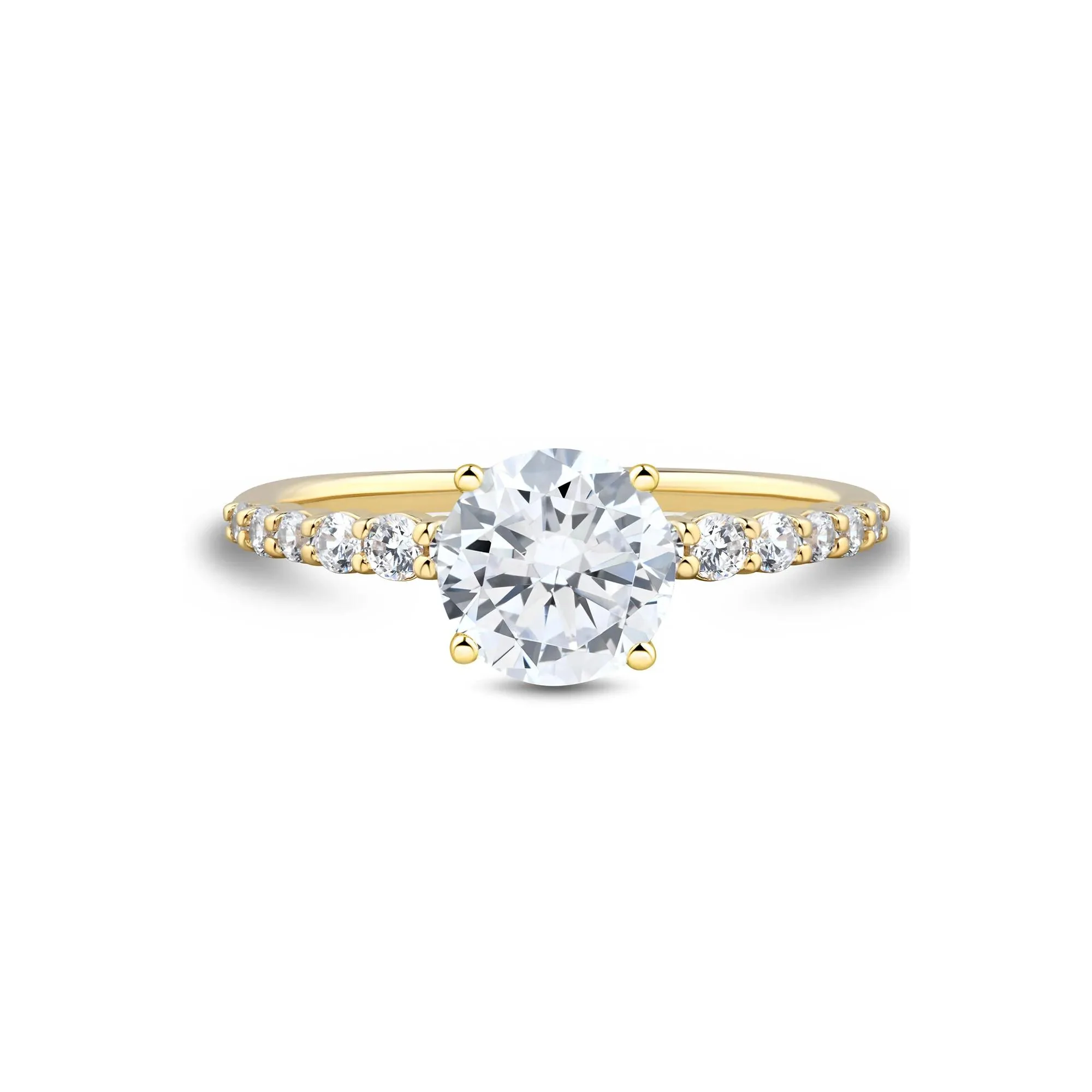 2 1/3 CT. Tw. Lab Grown Diamond Engagement Ring 14K Yellow Gold Size 8.5 1.5mm