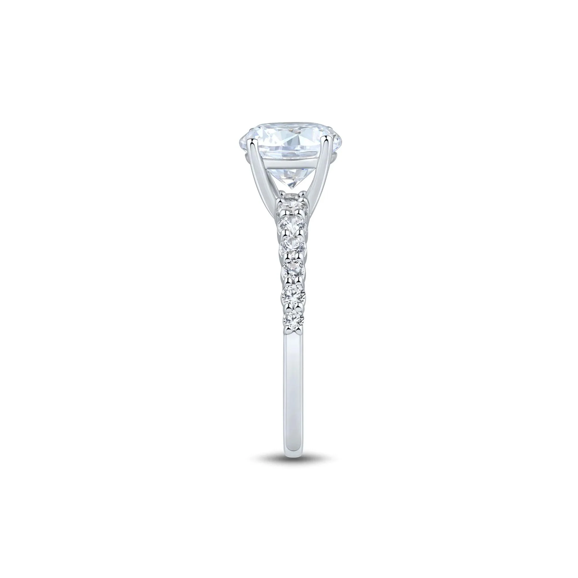 2 1/3 CT. Tw. Lab Grown Diamond Engagement Ring 14K White Gold Size 7.5 1.5mm - Image 3