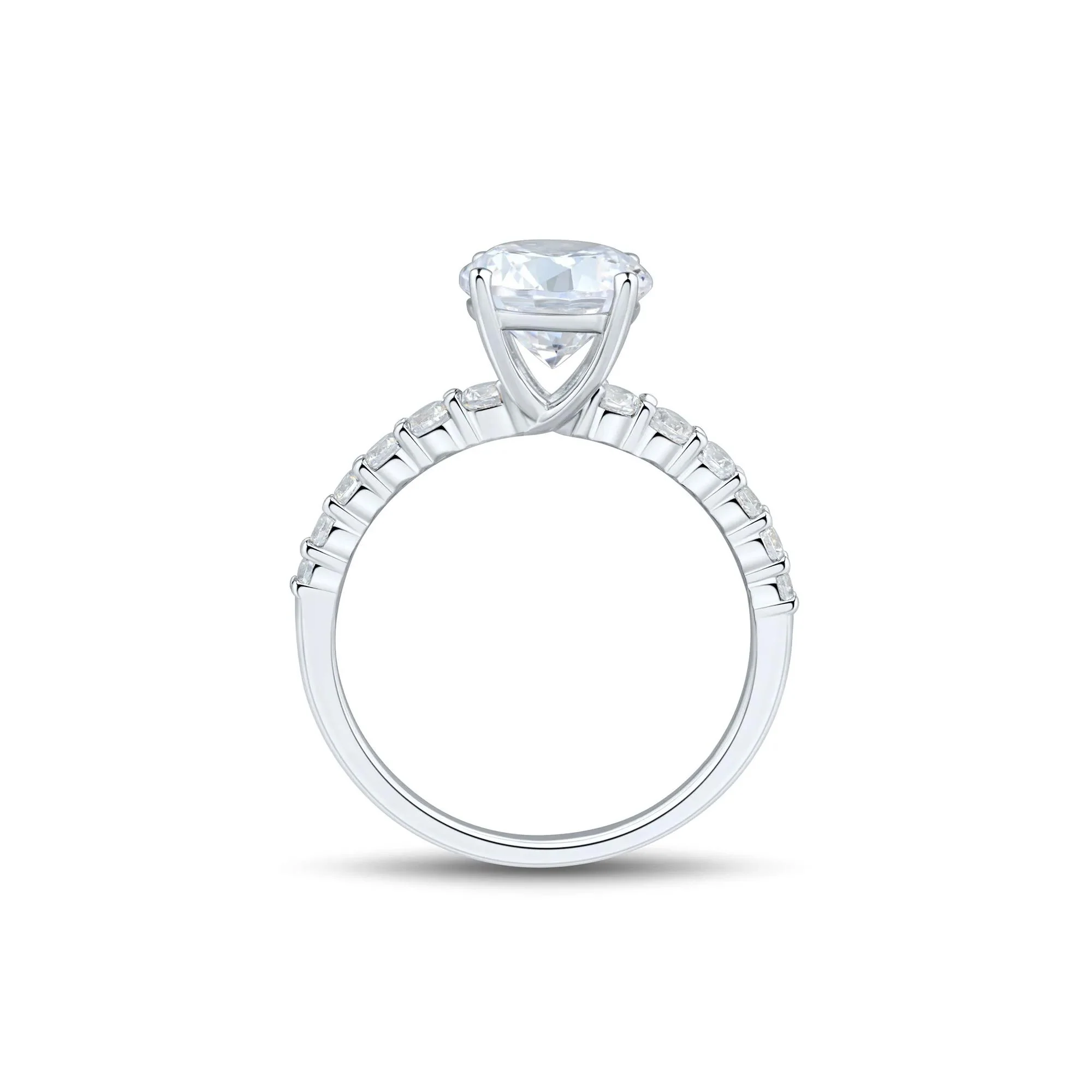 2 1/3 CT. Tw. Lab Grown Diamond Engagement Ring 14K White Gold Size 8.5 1.5mm - Image 2