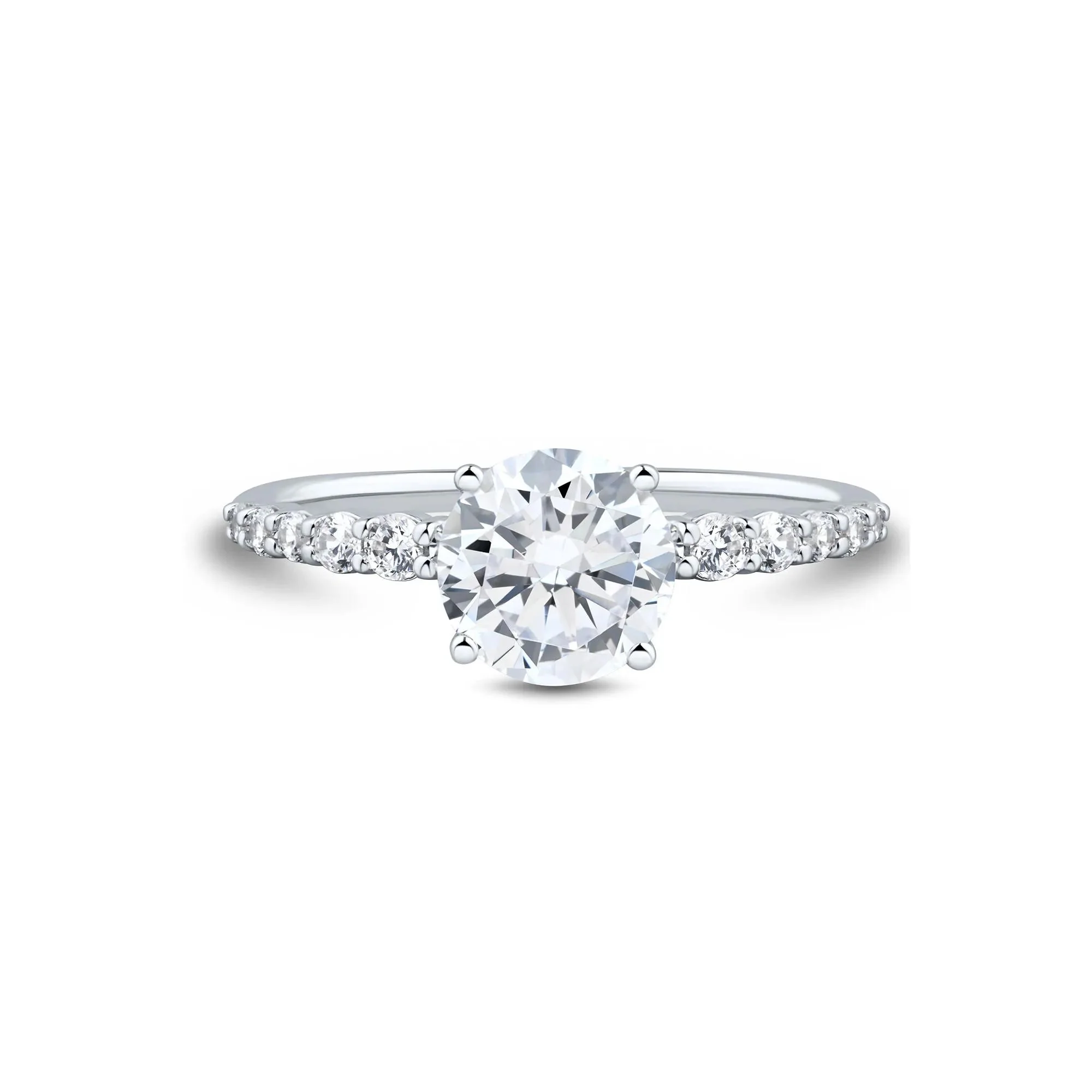 2 1/3 CT. Tw. Lab Grown Diamond Engagement Ring 14K White Gold Size 9 1.5mm