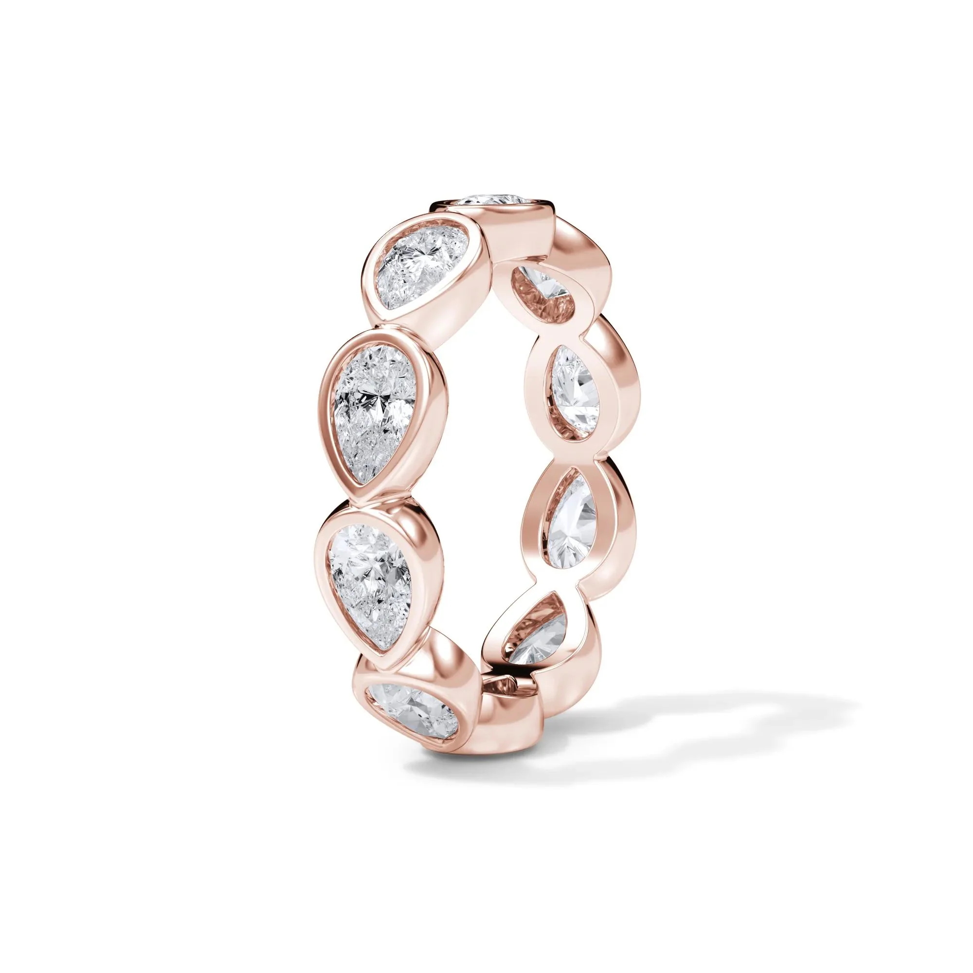 2 1/4 CT. Tw. Lab Grown Diamond Bezel-Set Eternity Band Ring 14K Rose Gold Size 6 3mm - Image 3