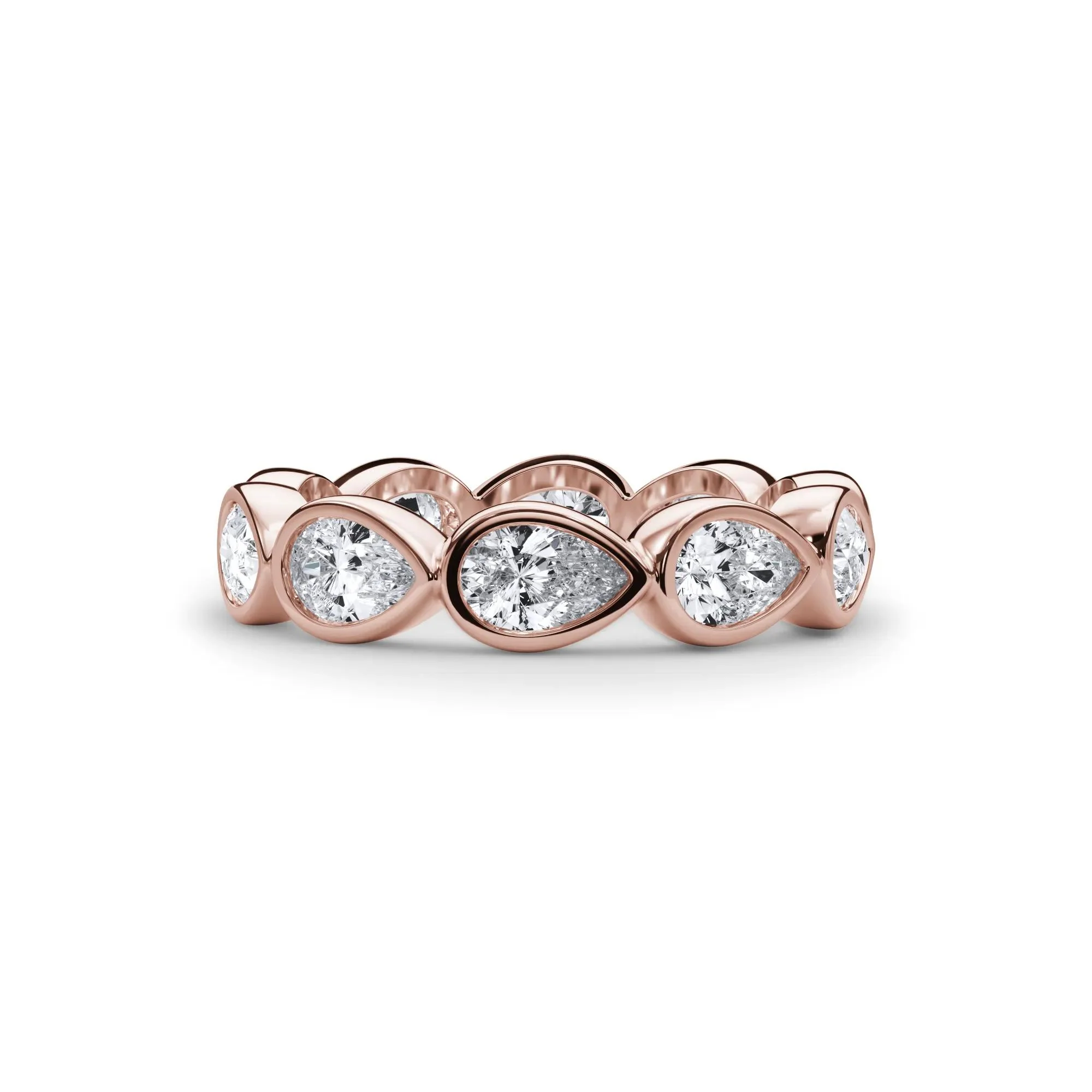 2 1/4 CT. Tw. Lab Grown Diamond Bezel-Set Eternity Band Ring 14K Rose Gold Size 8 3mm