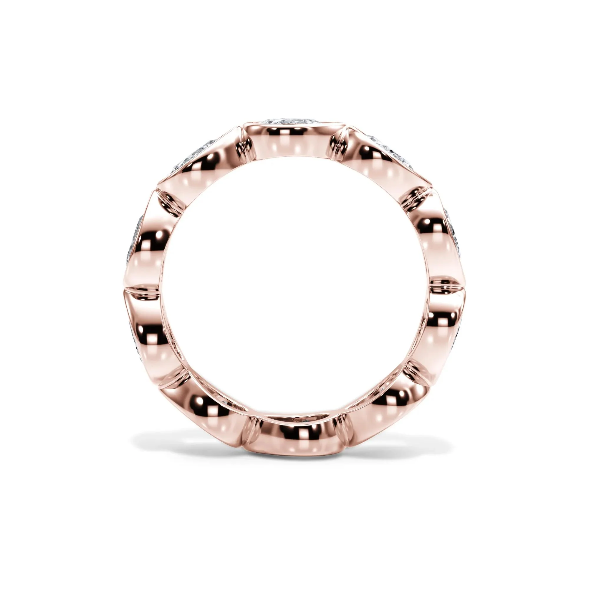 2 1/4 CT. Tw. Lab Grown Diamond Bezel-Set Eternity Band Ring 14K Rose Gold Size 8.5 3mm - Image 2