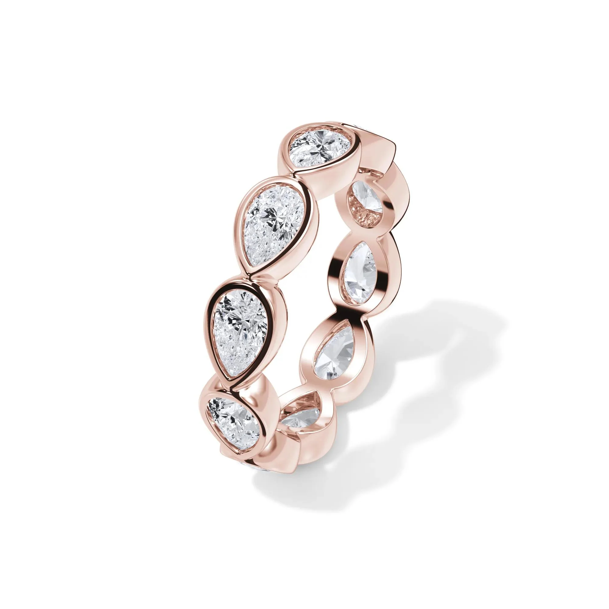2 1/4 CT. Tw. Lab Grown Diamond Bezel-Set Eternity Band Ring 14K Rose Gold Size 8.5 3mm - Image 4