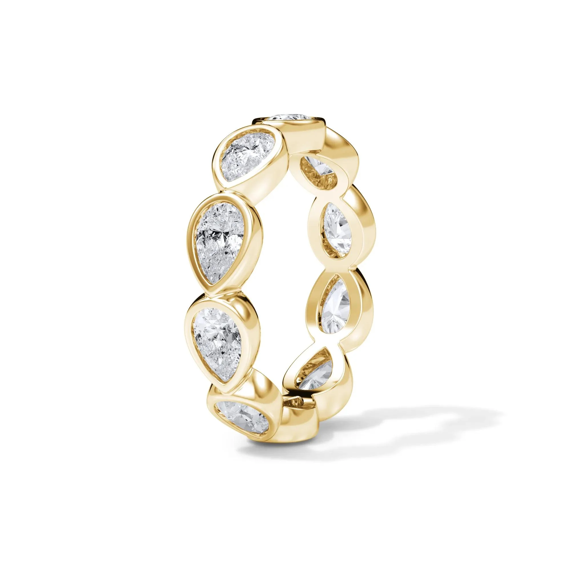 2 1/4 CT. Tw. Lab Grown Diamond Bezel-Set Eternity Band Ring 14K Yellow Gold Size 5.5 3mm - Image 3