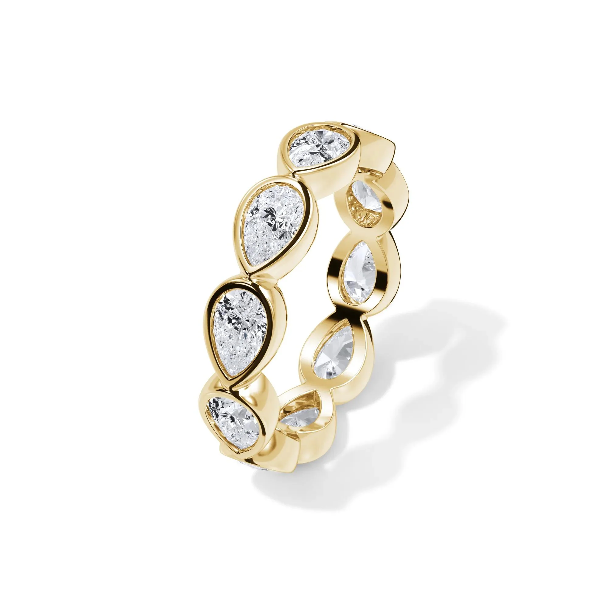 2 1/4 CT. Tw. Lab Grown Diamond Bezel-Set Eternity Band Ring 14K Yellow Gold Size 6.5 3mm - Image 4