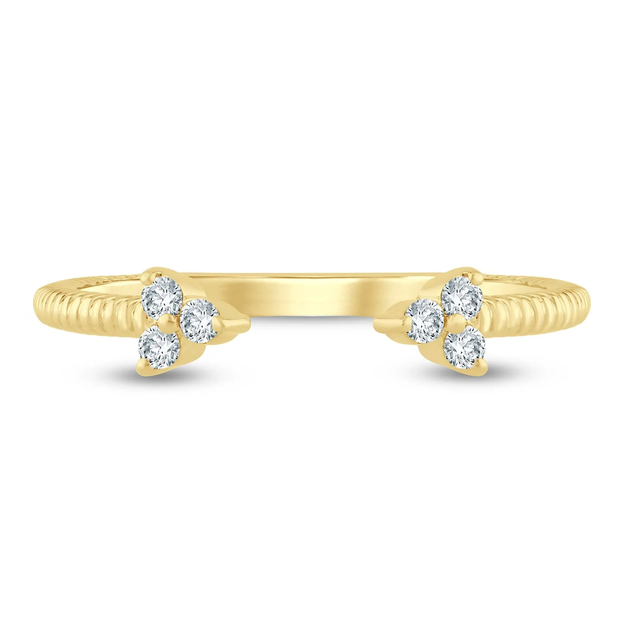 1/10 CT. Tw. Diamond Open Ring 10K Yellow Gold Size 6.5 1.5mm