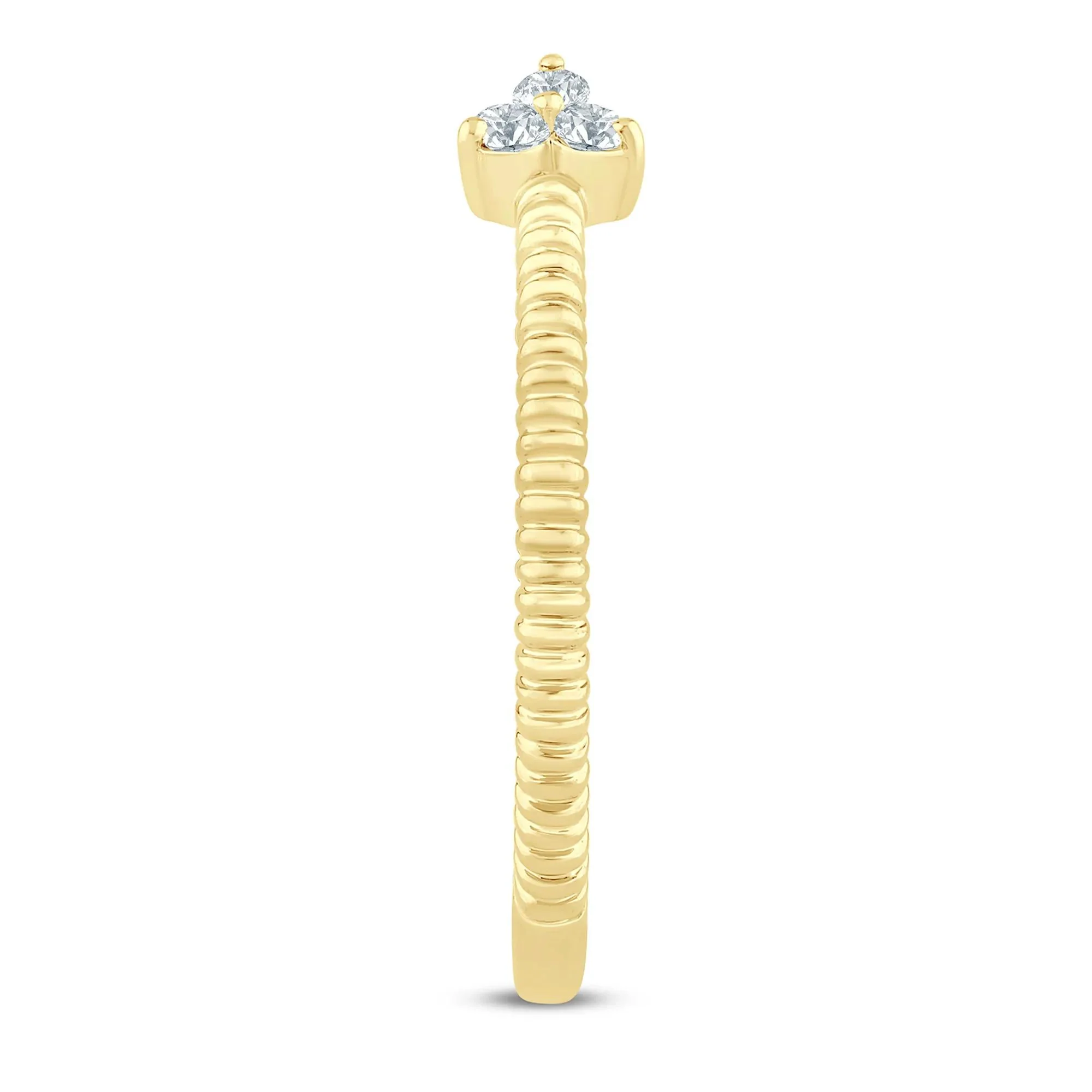 1/10 CT. Tw. Diamond Open Ring 10K Yellow Gold Size 7 1.5mm - Image 2