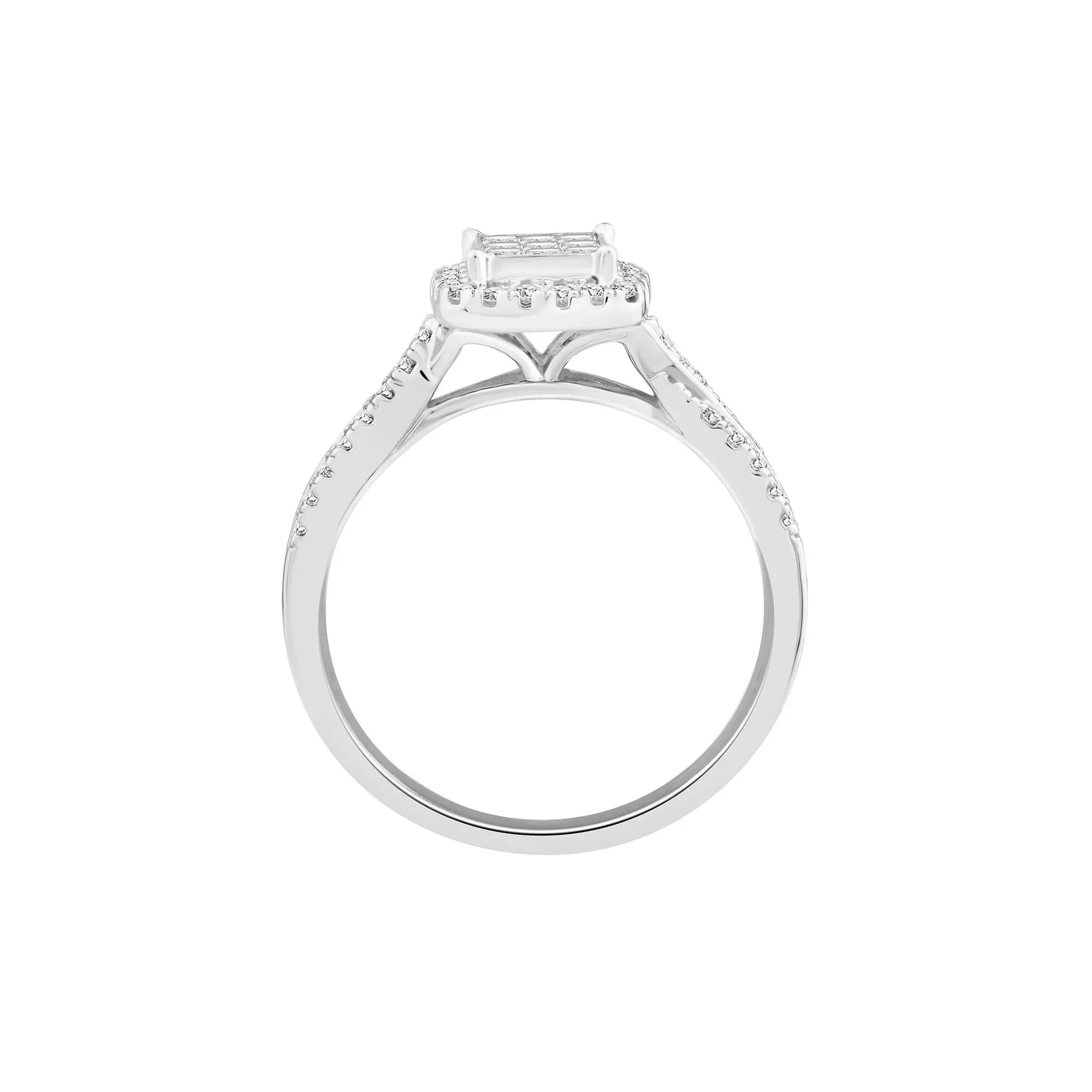 1/2 CT. Tw. Diamond Composite Engagement Ring 14K White Gold Size 6.5 2mm - Image 2