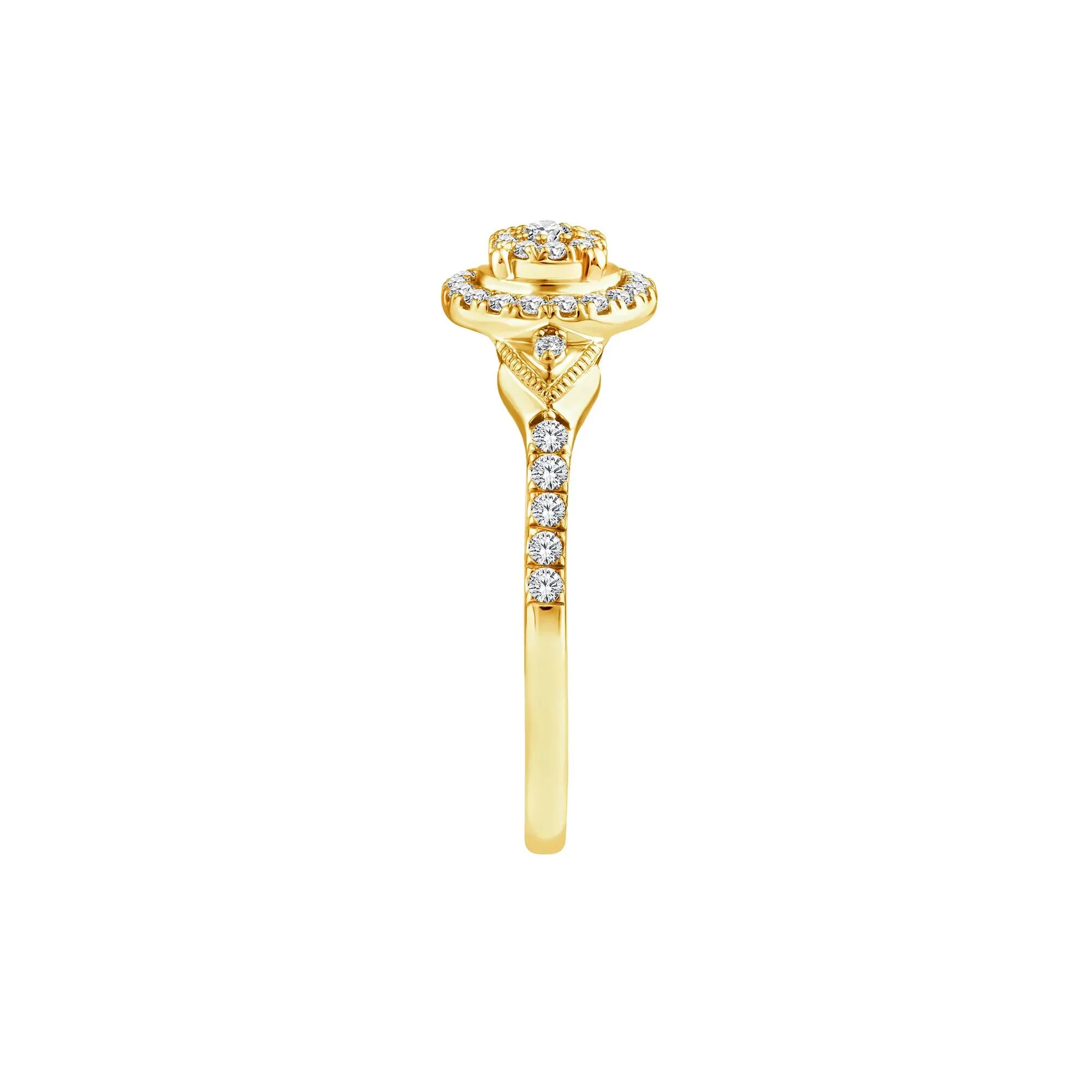 1/3 CT. Tw. Diamond Promise Ring 10K Yellow Gold Round Brilliant Cut Size 7 - Image 3