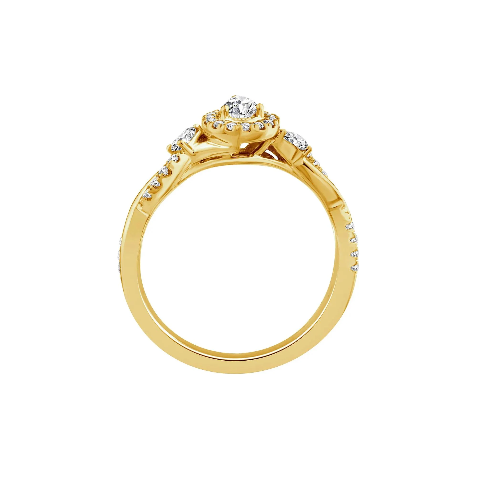 1/2 CT. Tw. Pear-Shaped Diamond Engagement Ring 14K Yellow Gold Size 6.5 1.5mm - Image 2