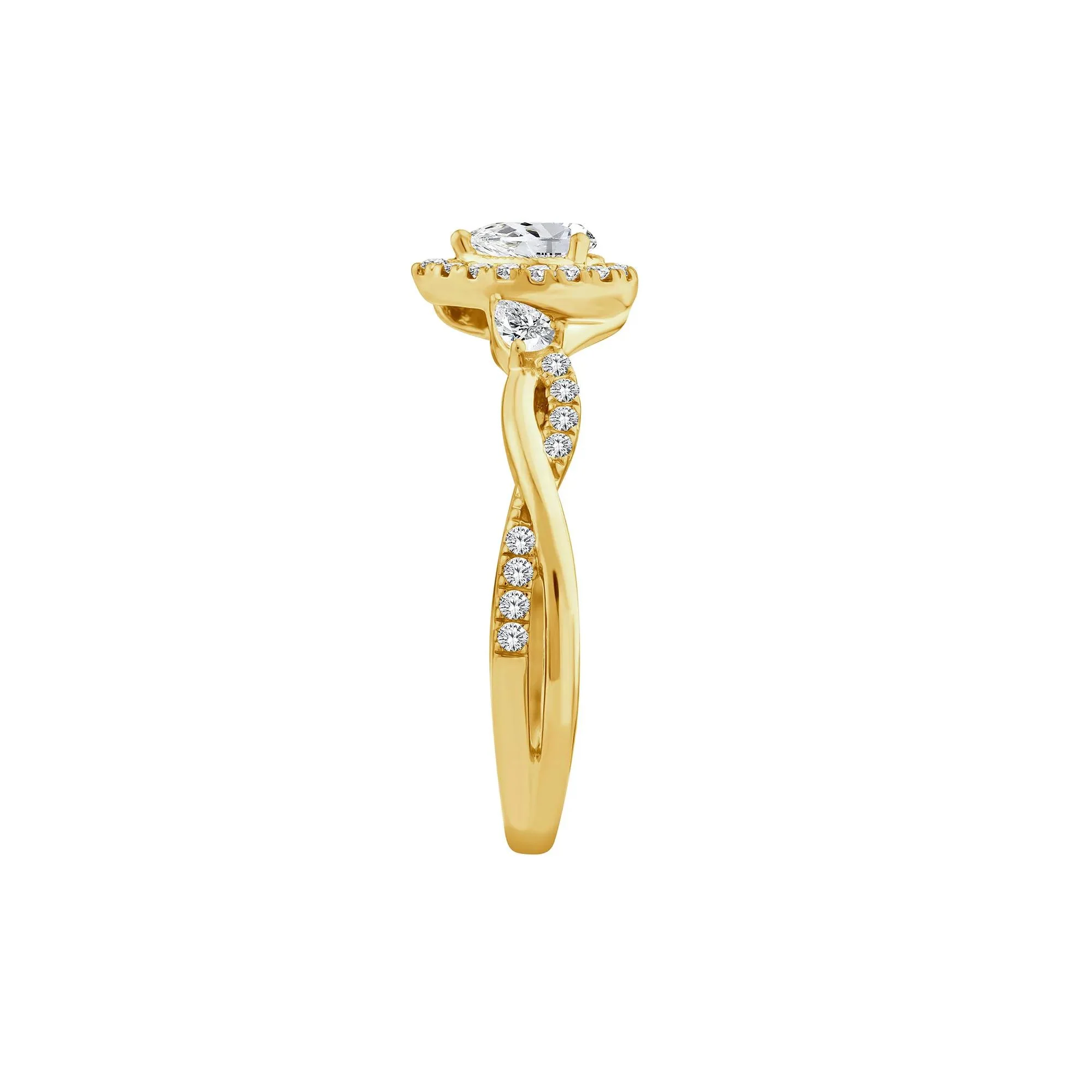 1/2 CT. Tw. Pear-Shaped Diamond Engagement Ring 14K Yellow Gold Size 7.5 1.5mm - Image 3