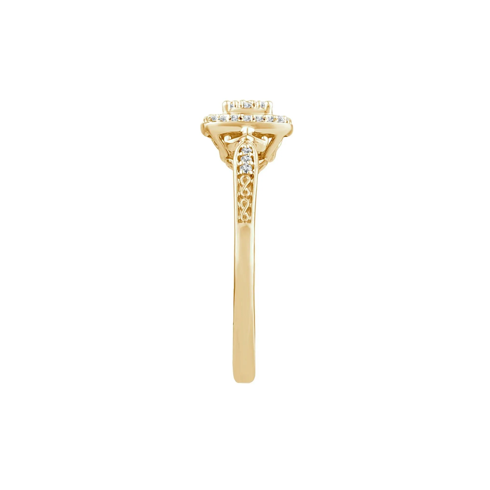 1/7 CT. Tw. Diamond Composite Promise Ring 10K Yellow Gold Size 6 2mm - Image 3