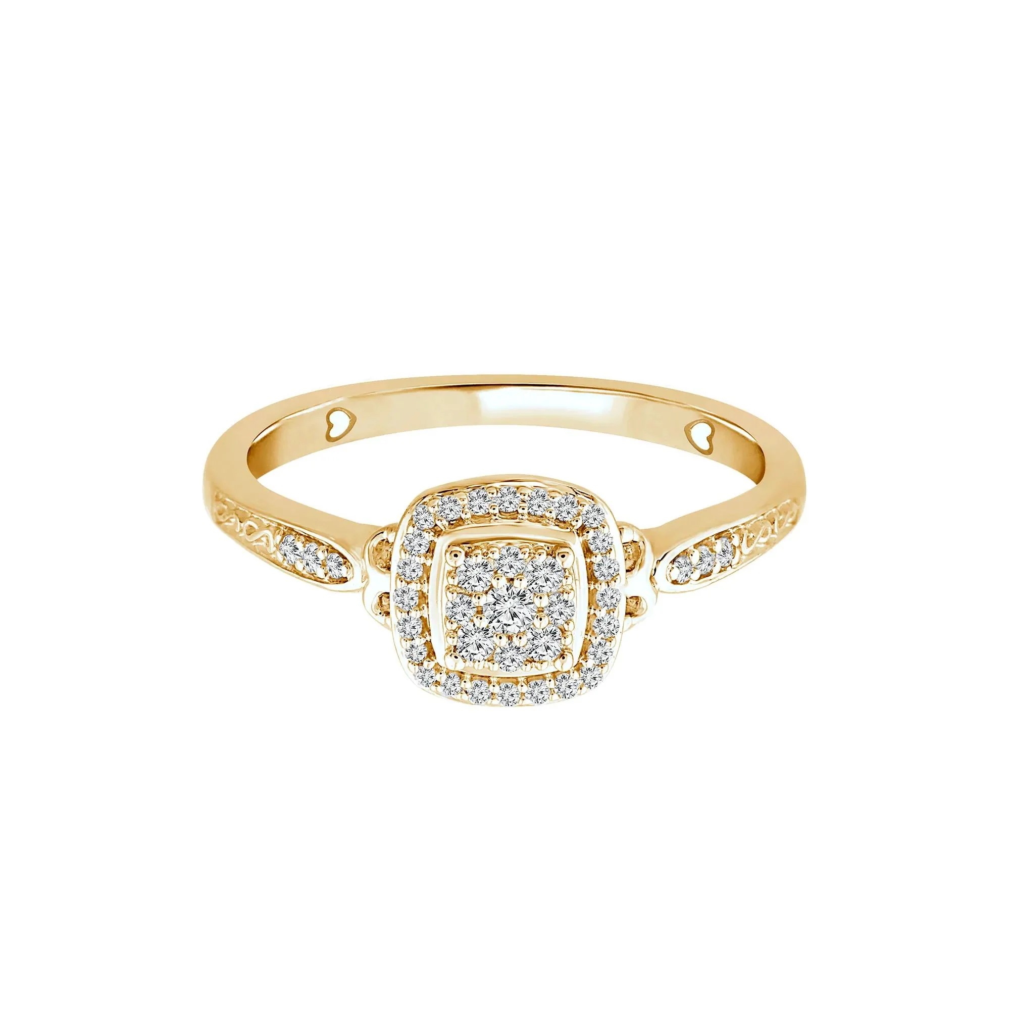 1/7 CT. Tw. Diamond Composite Promise Ring 10K Yellow Gold Size 7.5 2mm