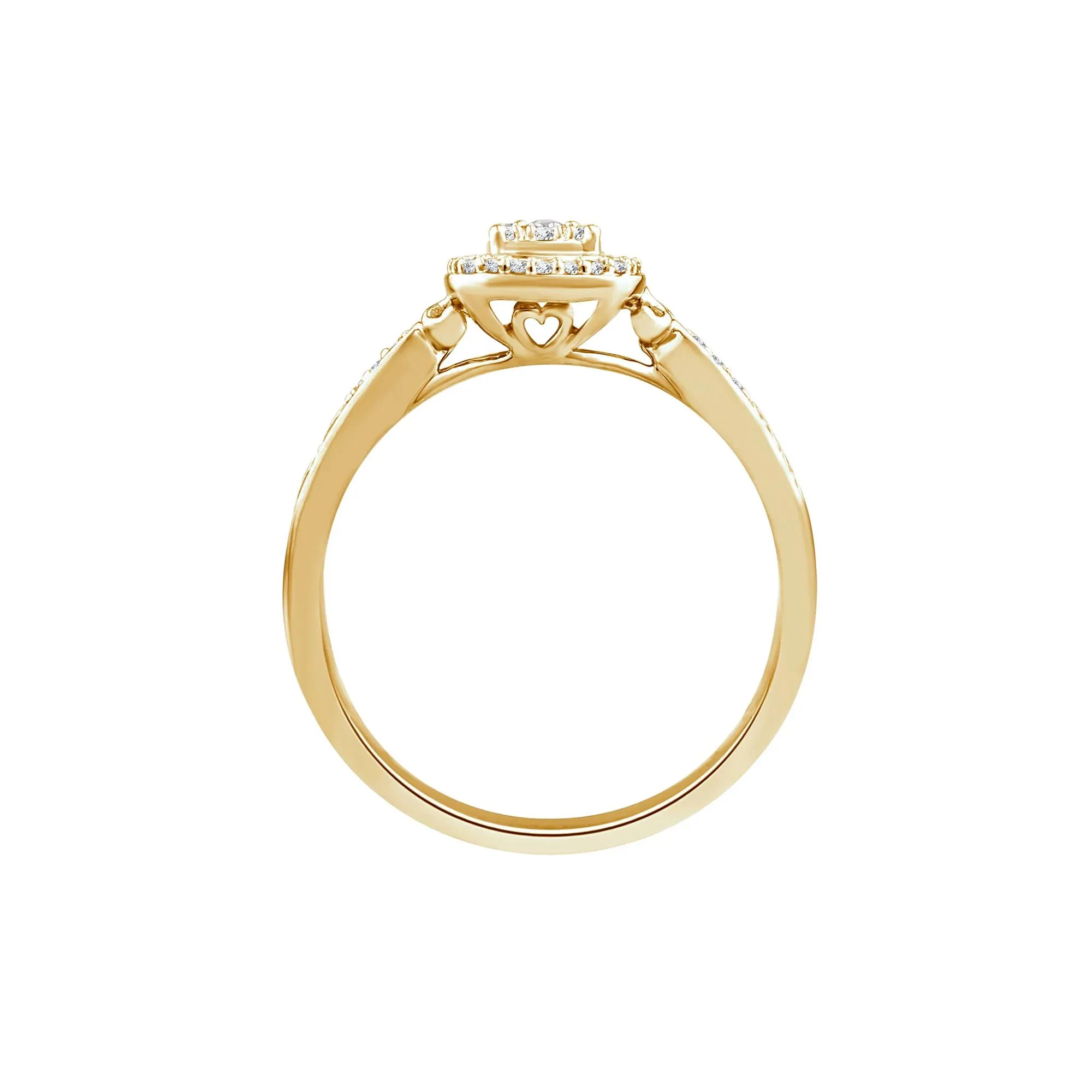 1/7 CT. Tw. Diamond Composite Promise Ring 10K Yellow Gold Size 7.5 2mm - Image 2
