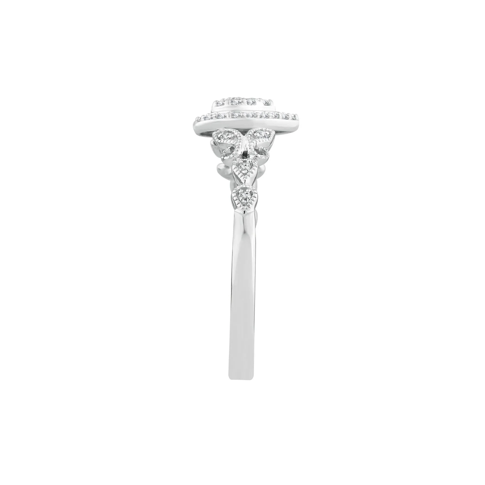 1/5 CT. Tw. Diamond Composite Pear-Shaped Promise Ring 10K White Gold Size 6 2mm - Image 3
