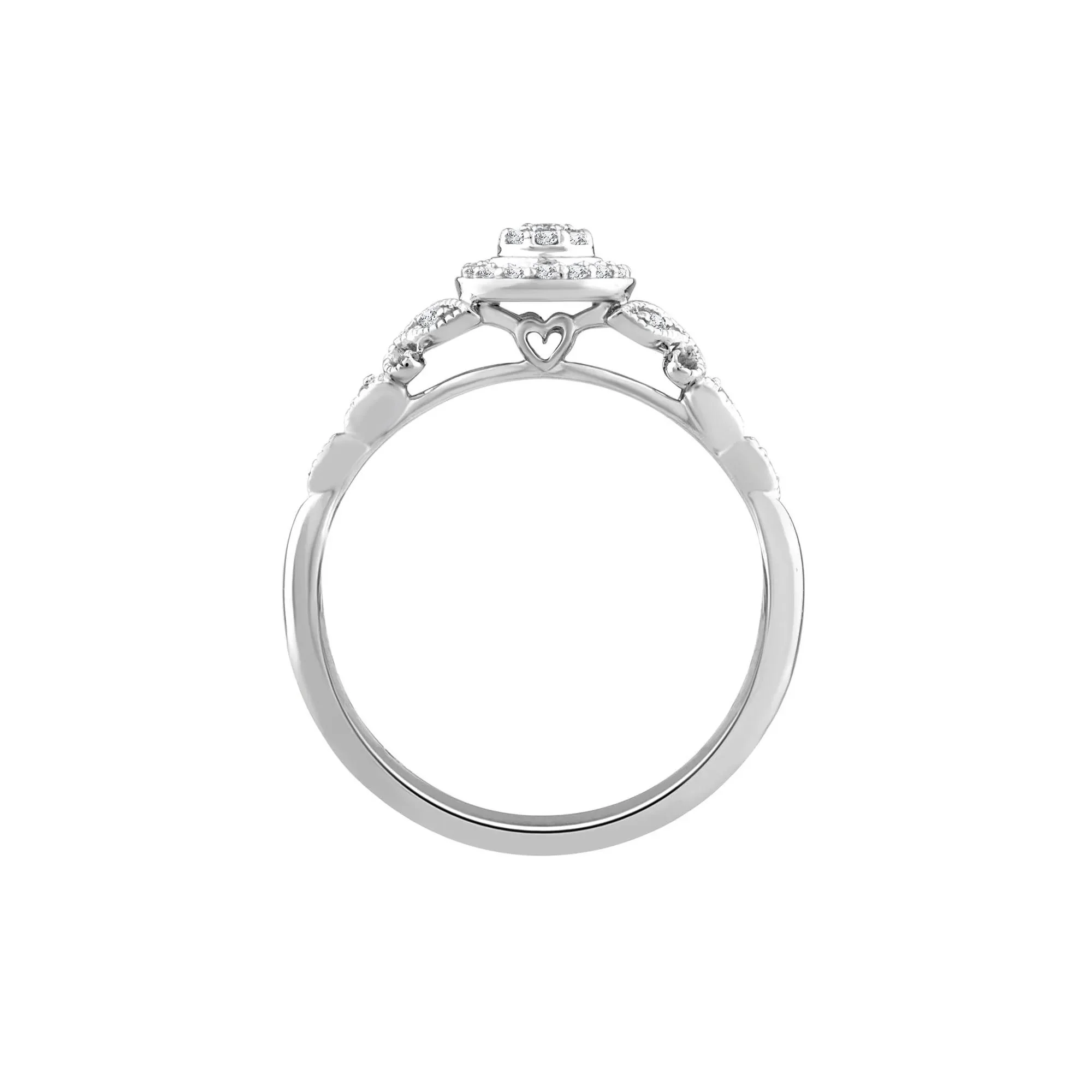 1/5 CT. Tw. Diamond Composite Pear-Shaped Promise Ring 10K White Gold Size 7.5 2mm - Image 2