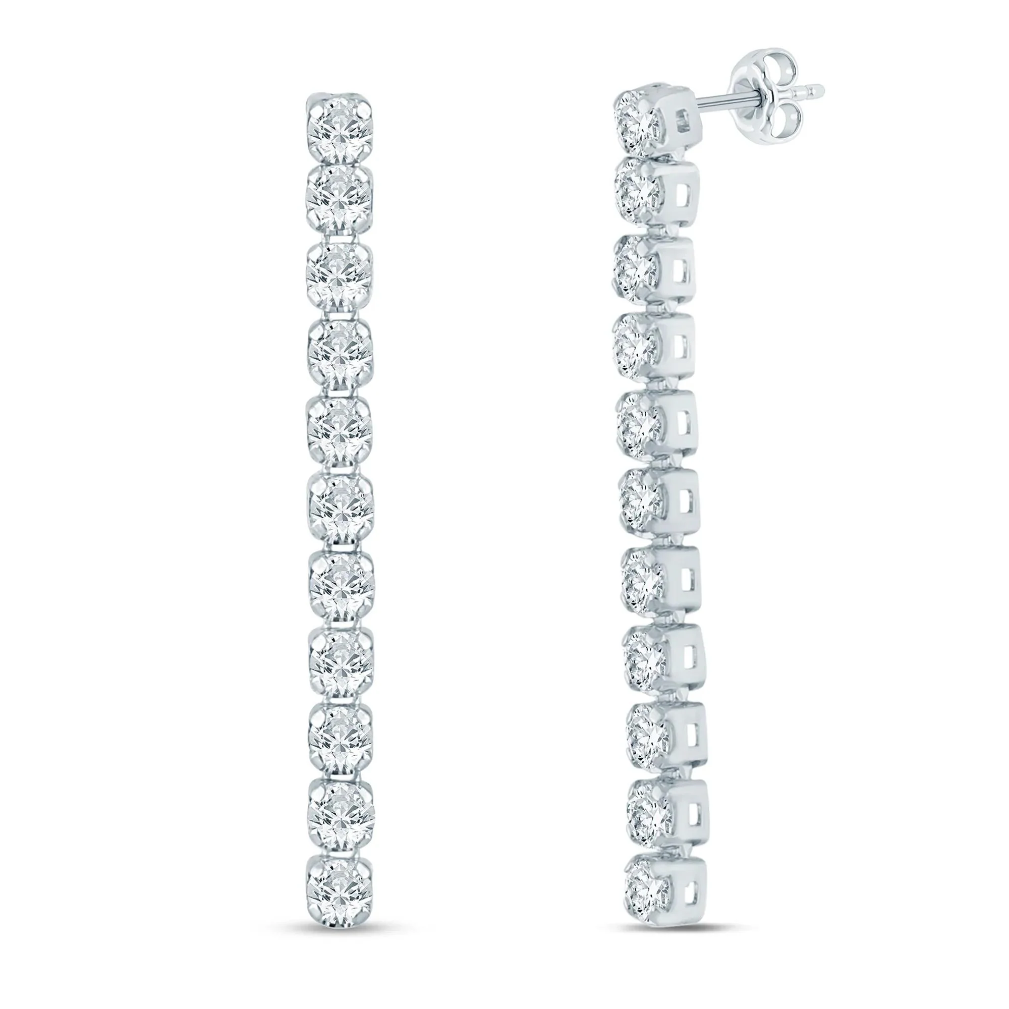 1/3 CT. Tw. Lab Grown Diamond Drop Earrings 14K White Gold Size 19.00mm