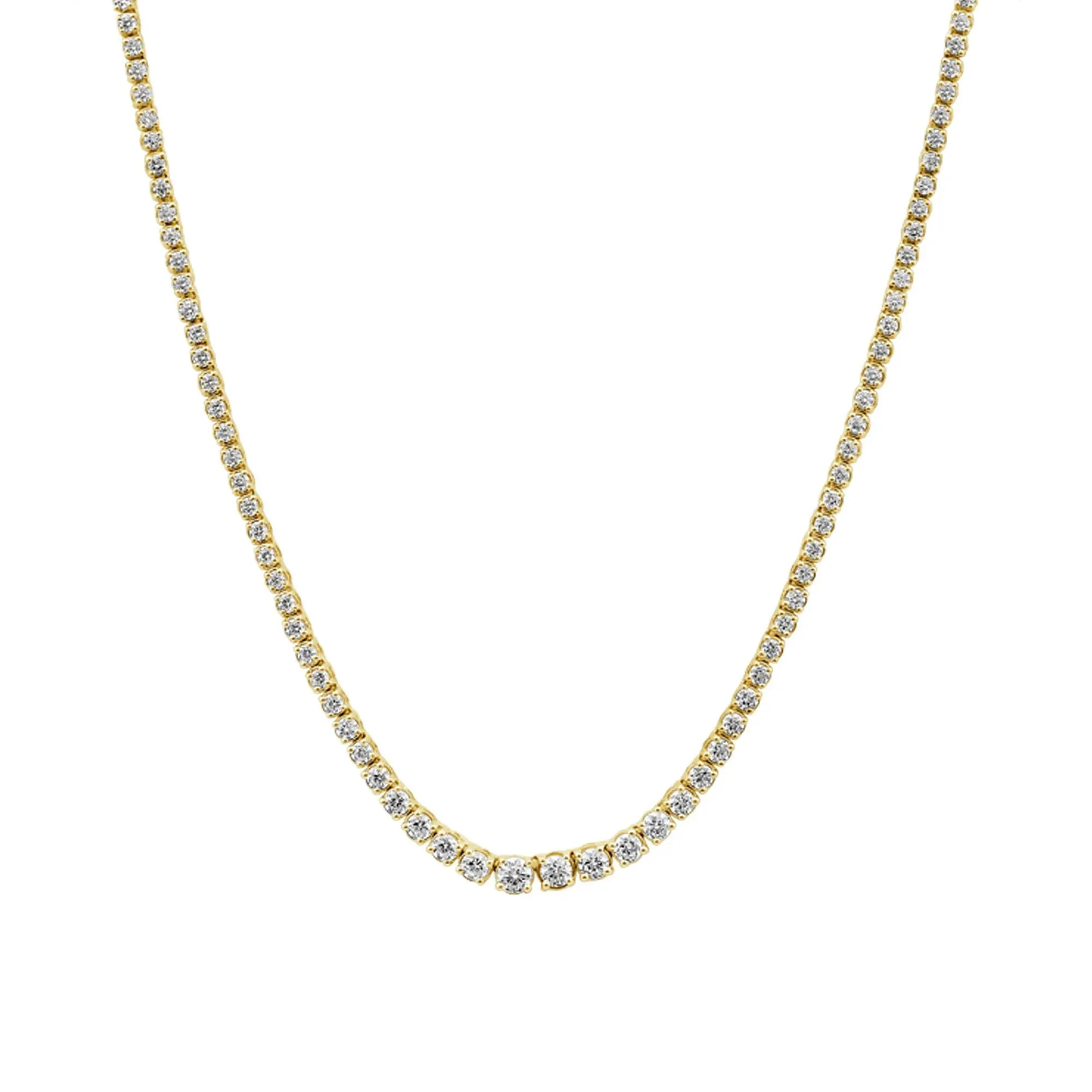 3 CT. Tw. Lab Grown Diamond Tennis Necklace 10K Yellow Gold Size 17"