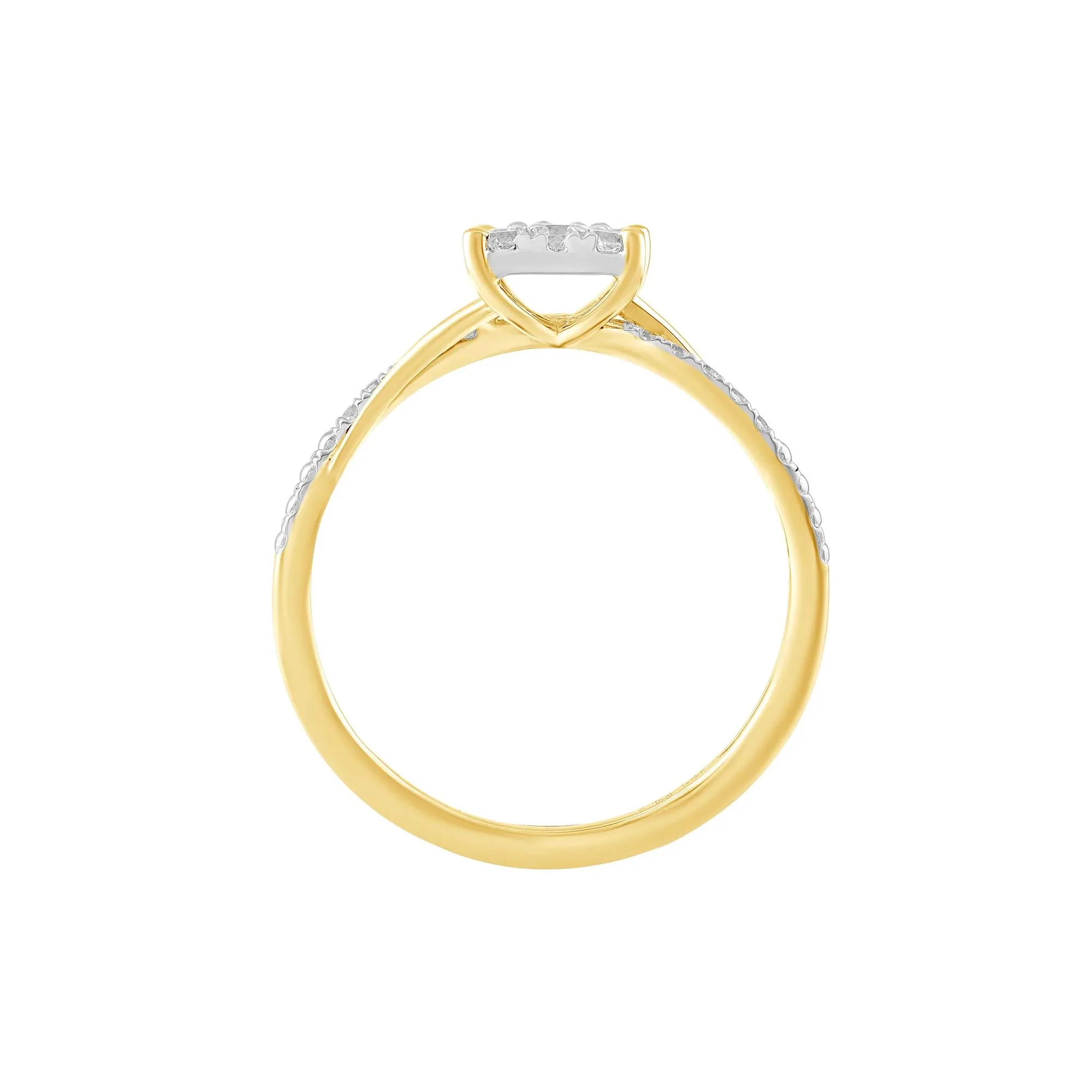 1/3 CT. Tw. Diamond Composite Promise Ring 10K Yellow and White Gold Size 8.5 - Image 2