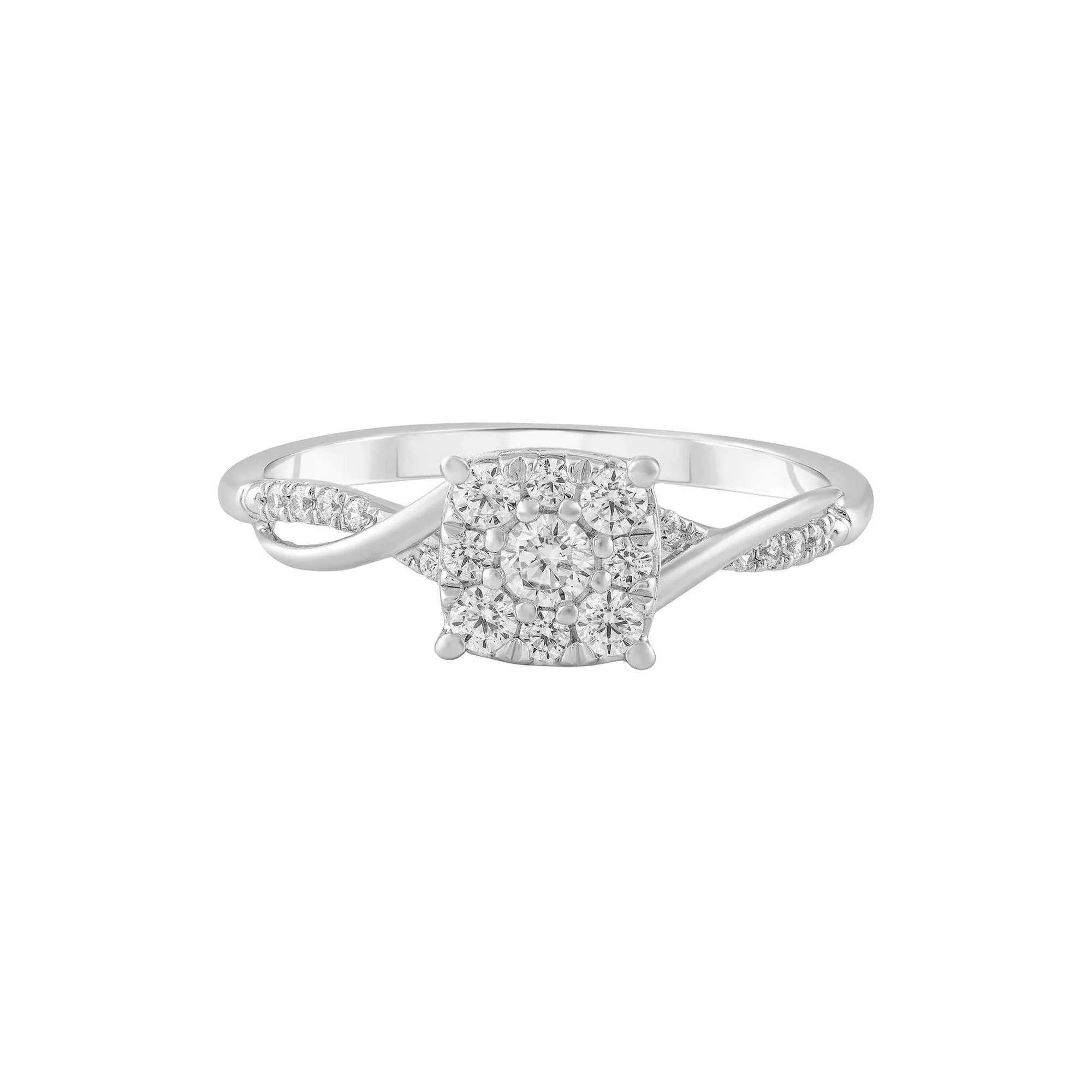 1/3 CT. Tw. Diamond Composite Promise Ring 10K White Gold Size 8.5