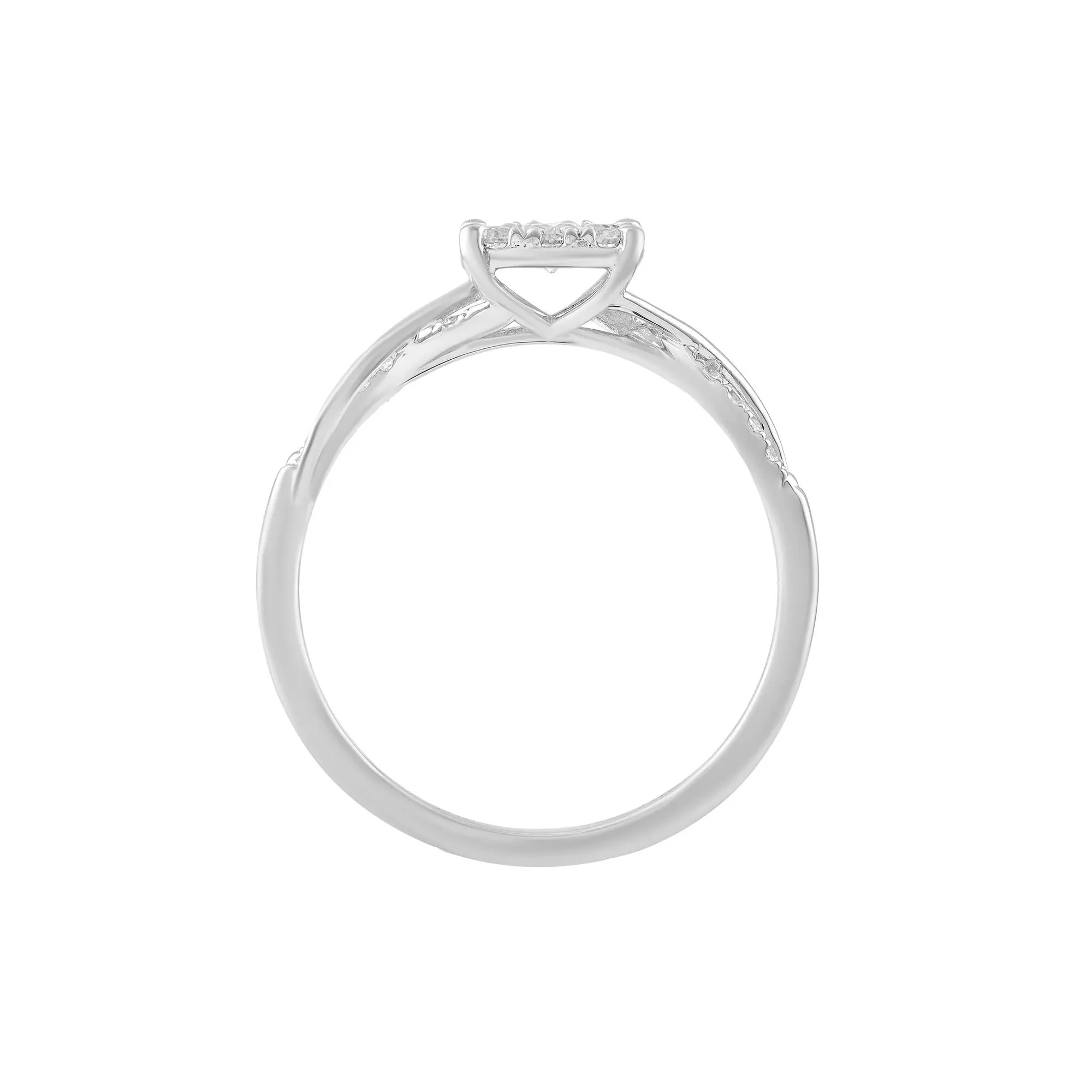 1/3 CT. Tw. Diamond Composite Promise Ring 10K White Gold Size 9 - Image 2