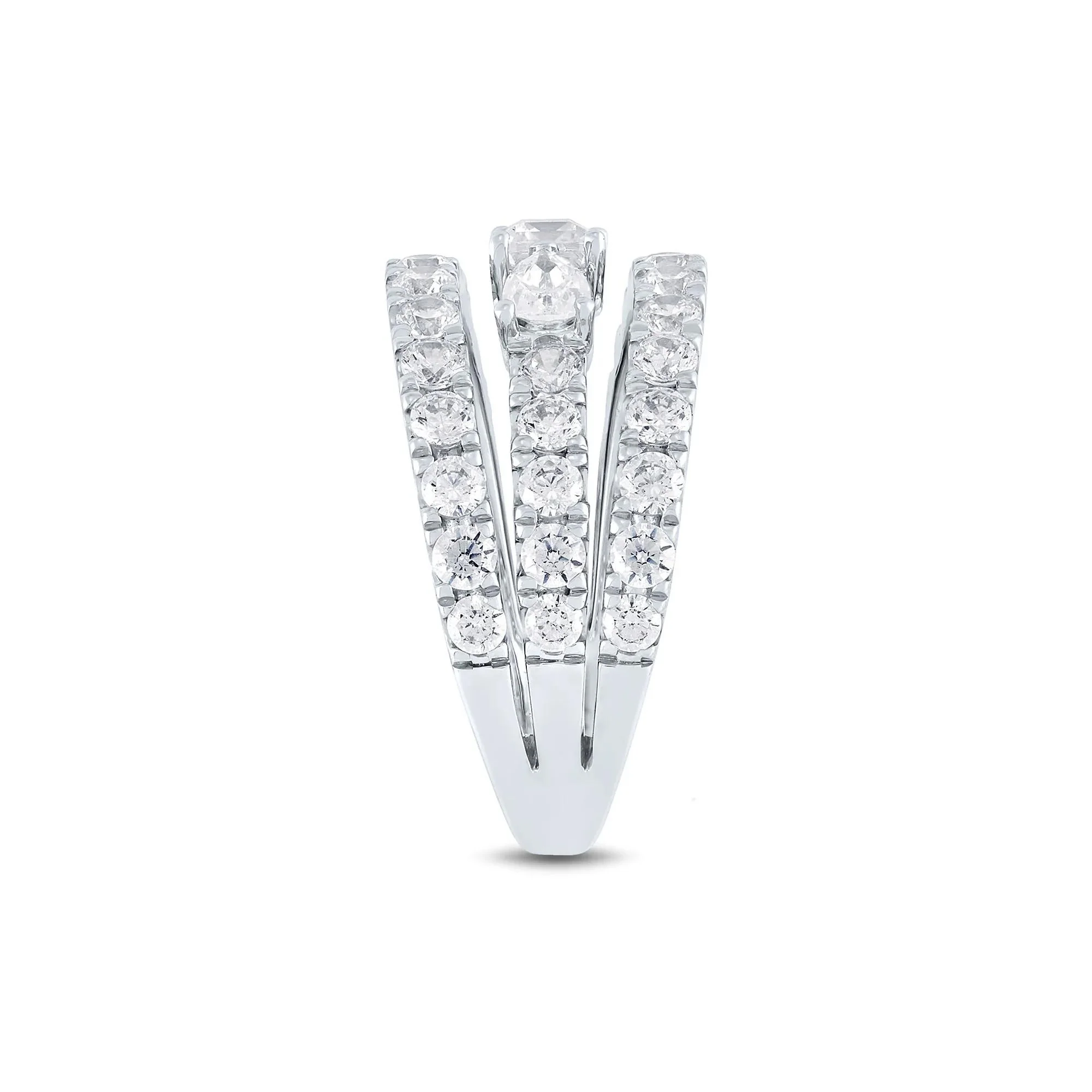 2 CT. Tw. Lab Grown Diamond Band Ring 14K White Gold Round Brilliant Cut Size 7.5 1.5mm - Image 2