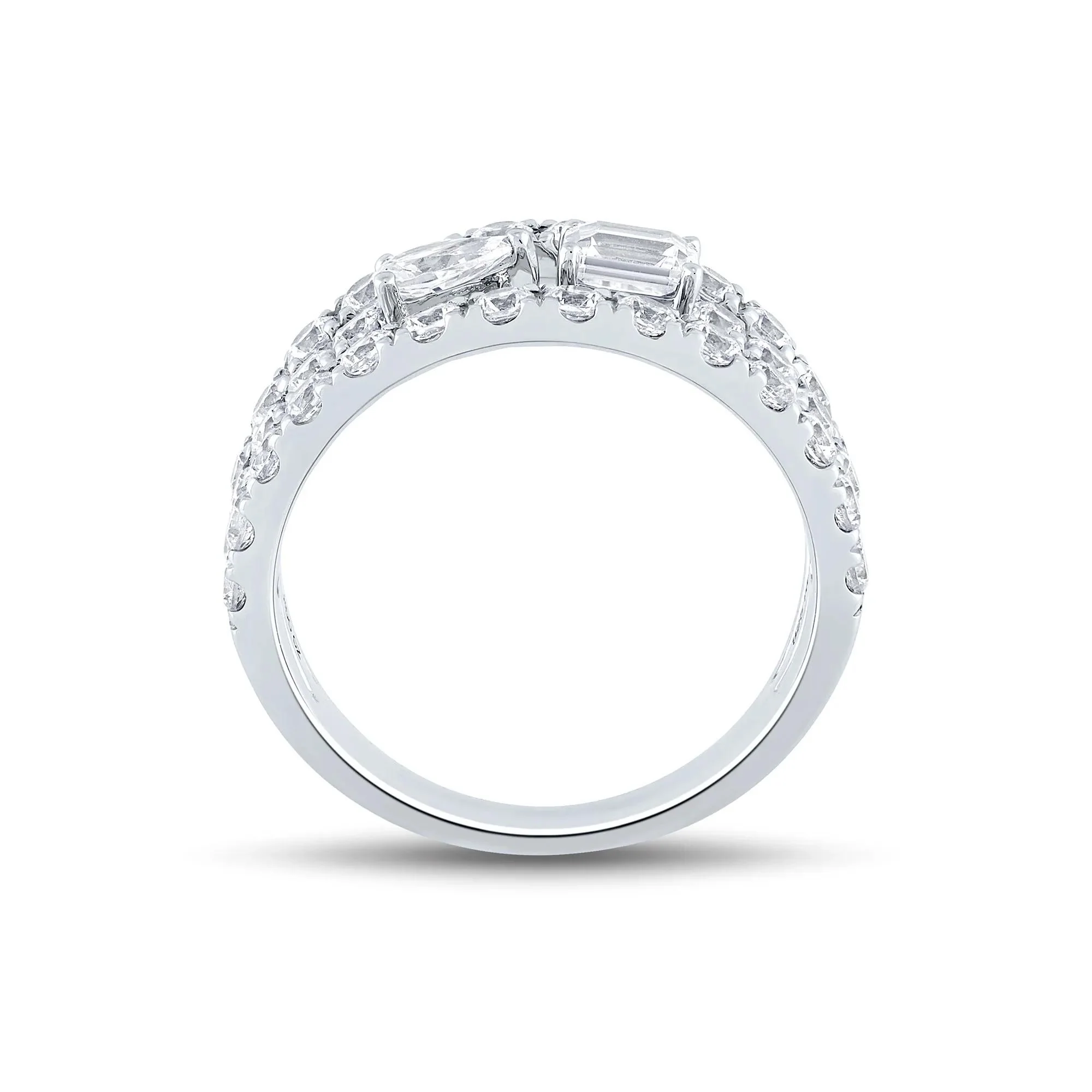 2 CT. Tw. Lab Grown Diamond Band Ring 14K White Gold Round Brilliant Cut Size 7.5 1.5mm - Image 3