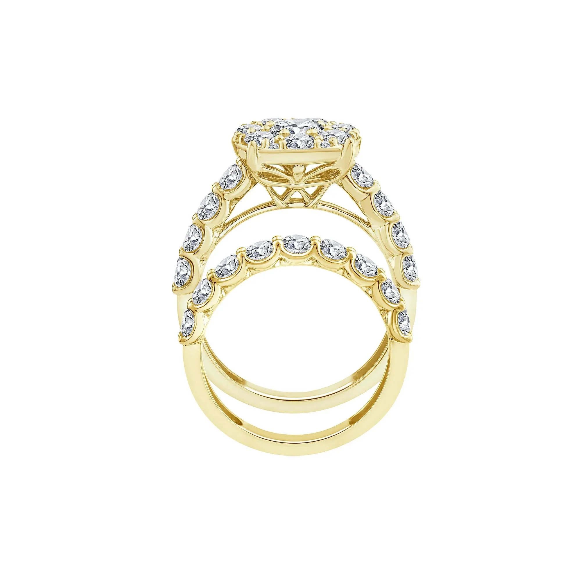 3 CT. Tw. Diamond Composite Engagement Ring Set 10K Yellow Gold Size 8 1.5mm - Image 2