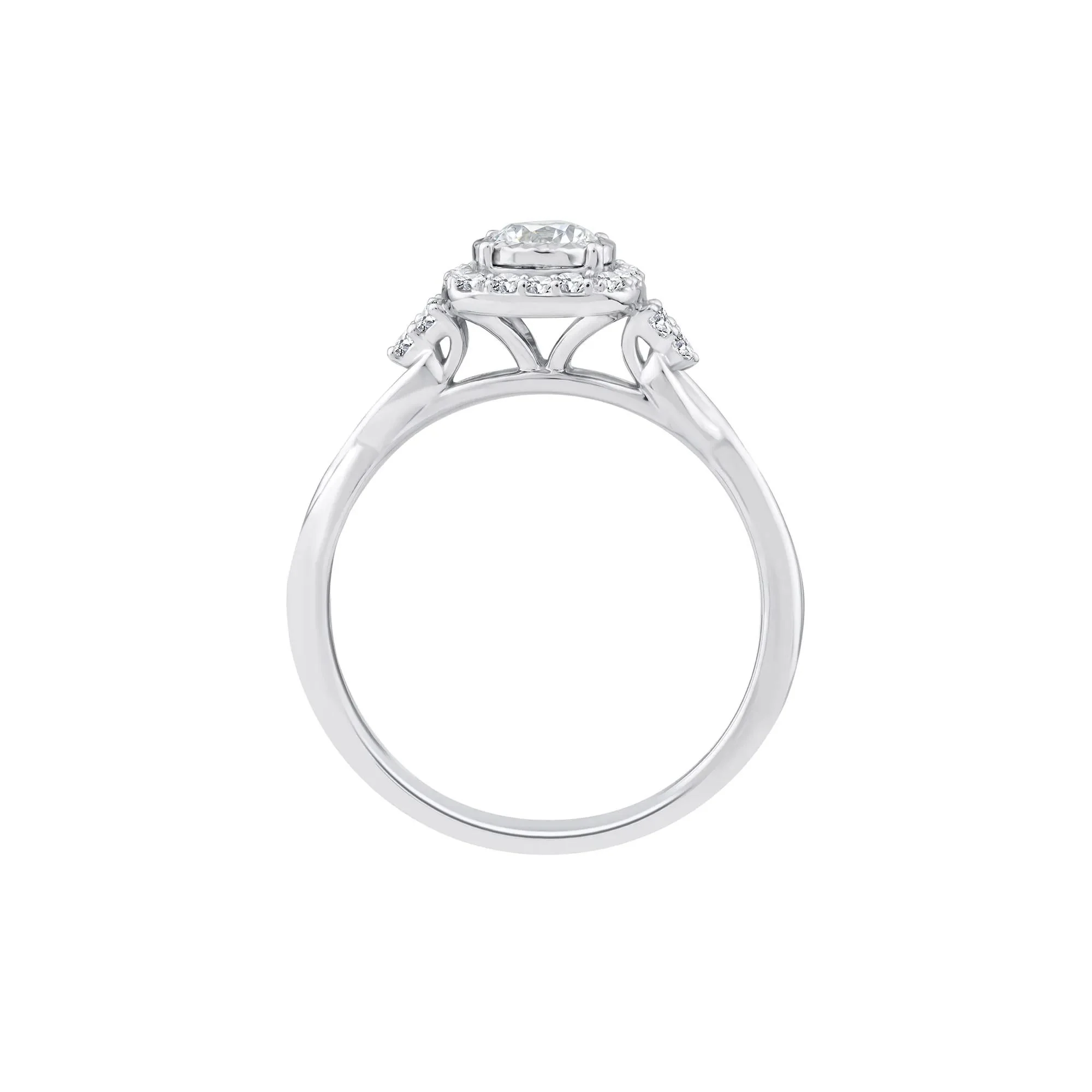 1/2 CT. Tw. Lab Grown Diamond Promise Ring 10K White Gold Size 7 1.5mm - Image 2