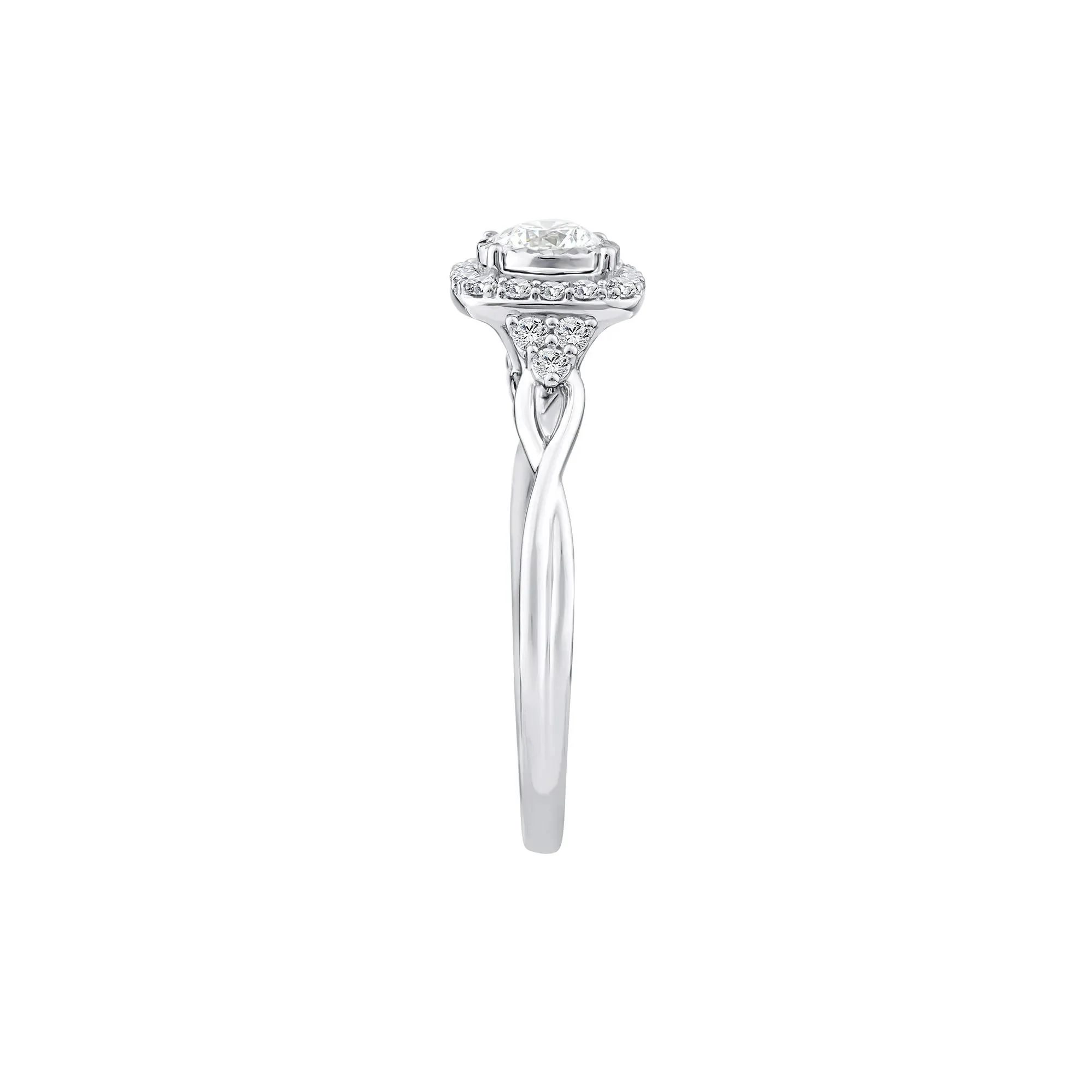 1/2 CT. Tw. Lab Grown Diamond Promise Ring 10K White Gold Size 9 1.5mm - Image 3