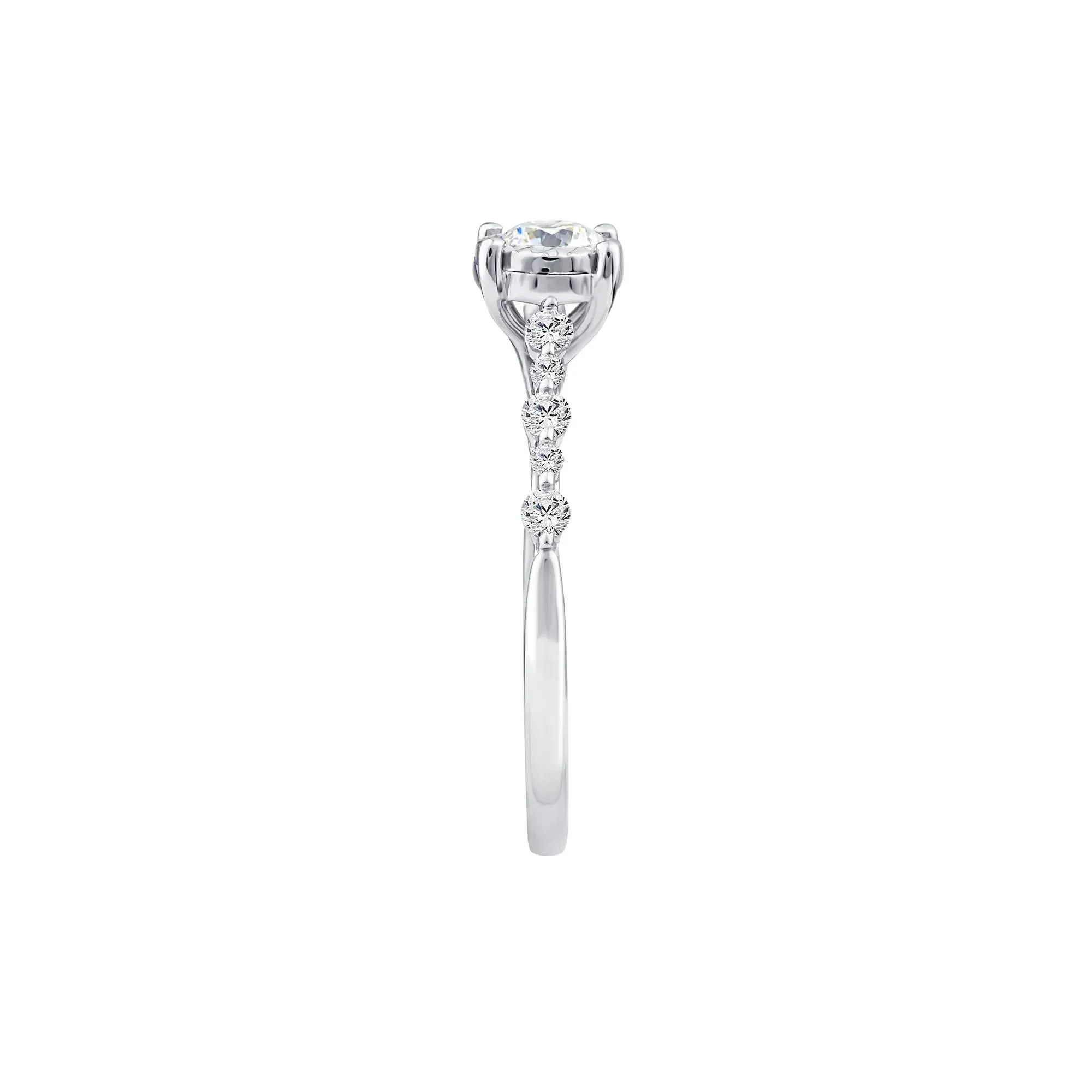 1/2 CT. Tw. Lab Grown Diamond Promise Ring 10K White Gold Size 6 1mm - Image 3