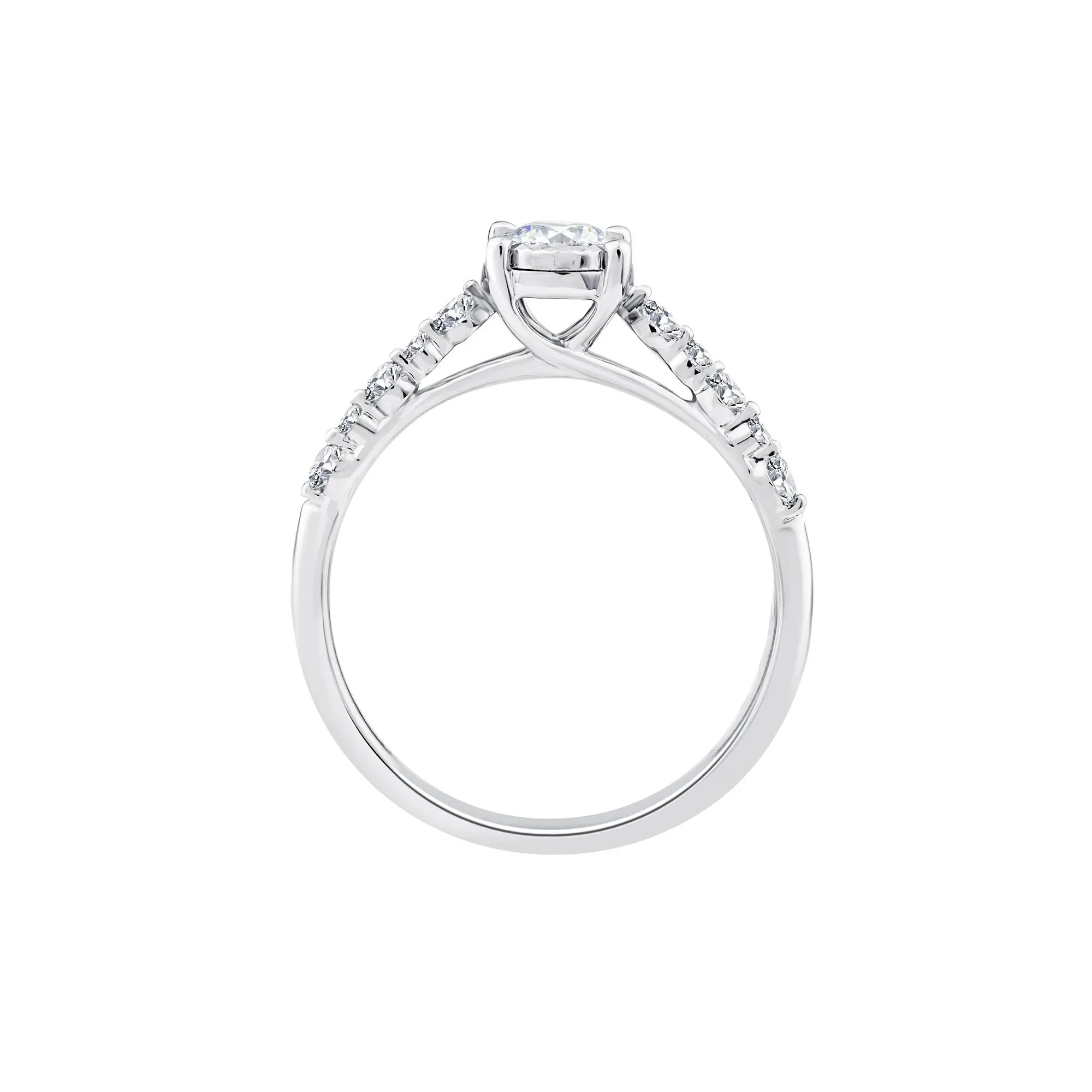 1/2 CT. Tw. Lab Grown Diamond Promise Ring 10K White Gold Size 8 1mm - Image 2
