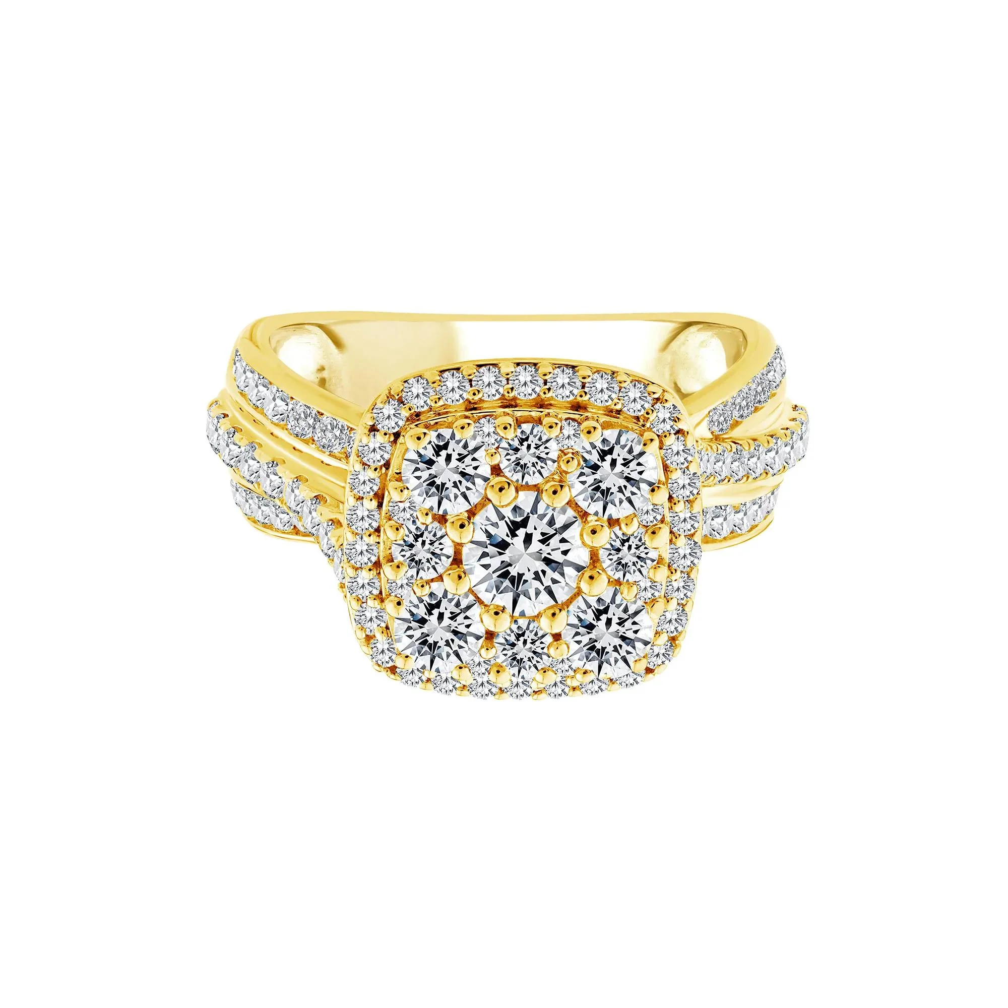 2 CT. Tw. Diamond Composite Engagement Ring 10K Yellow Gold Size 8.5 3mm
