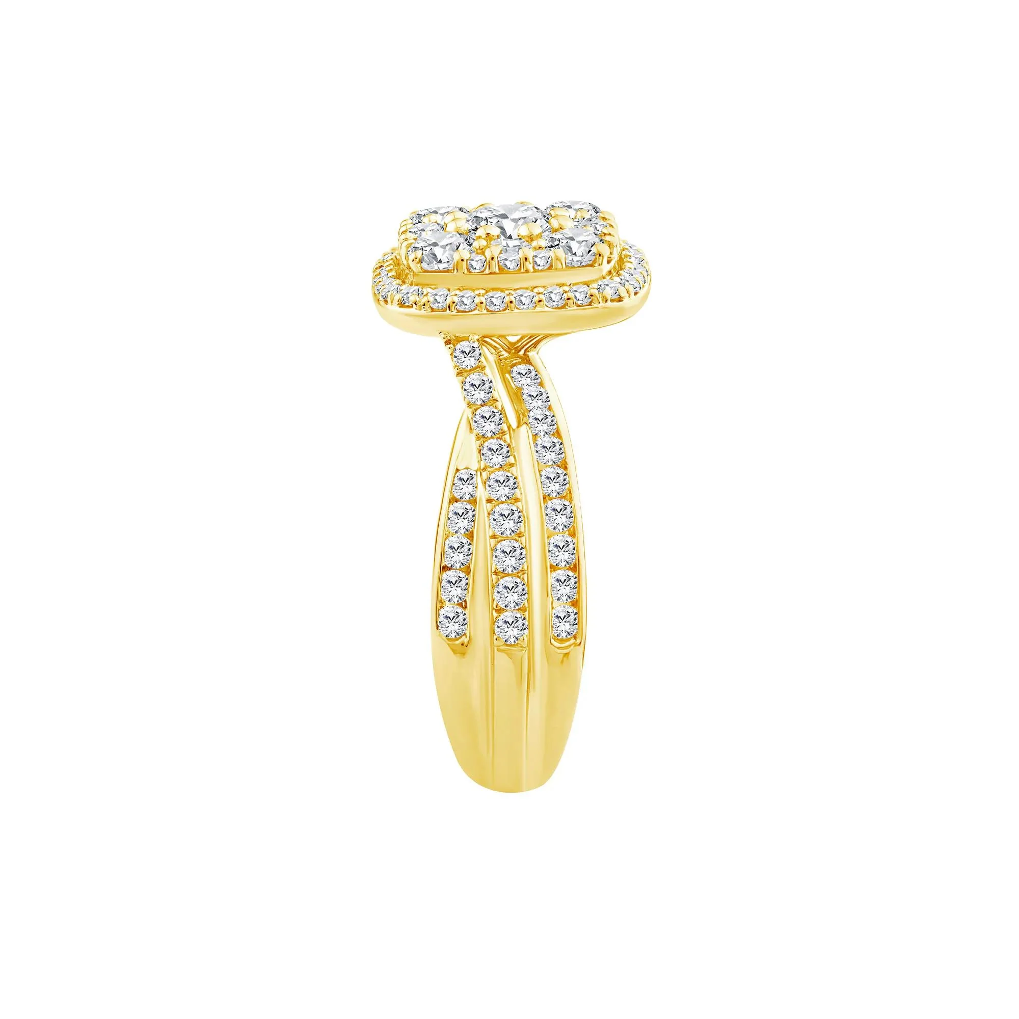 2 CT. Tw. Diamond Composite Engagement Ring 10K Yellow Gold Size 8.5 3mm - Image 3