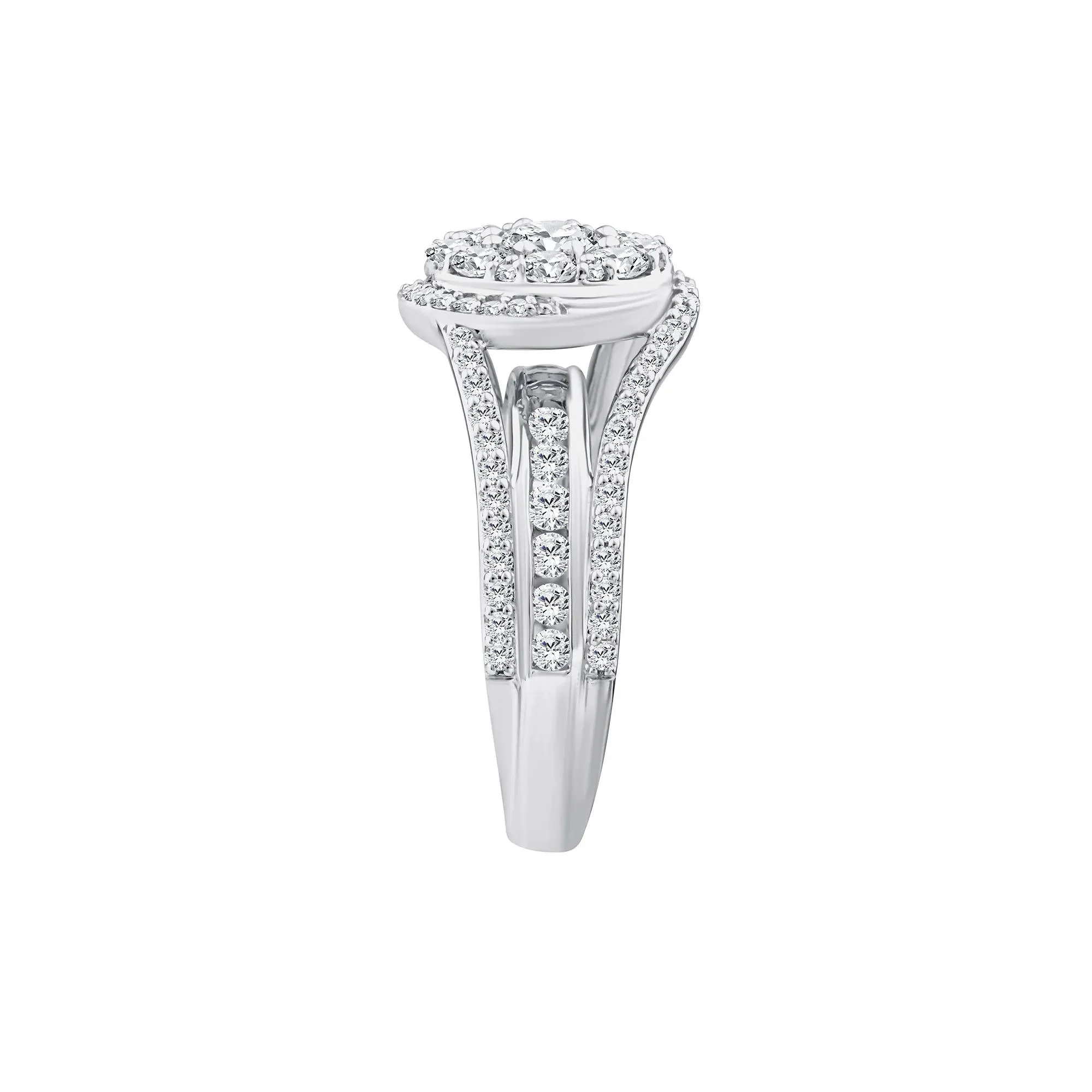 1 3/4 CT. Tw. Diamond Composite Engagement Ring 10K White Gold Round Brilliant Cut Size 6 2.5mm - Image 3