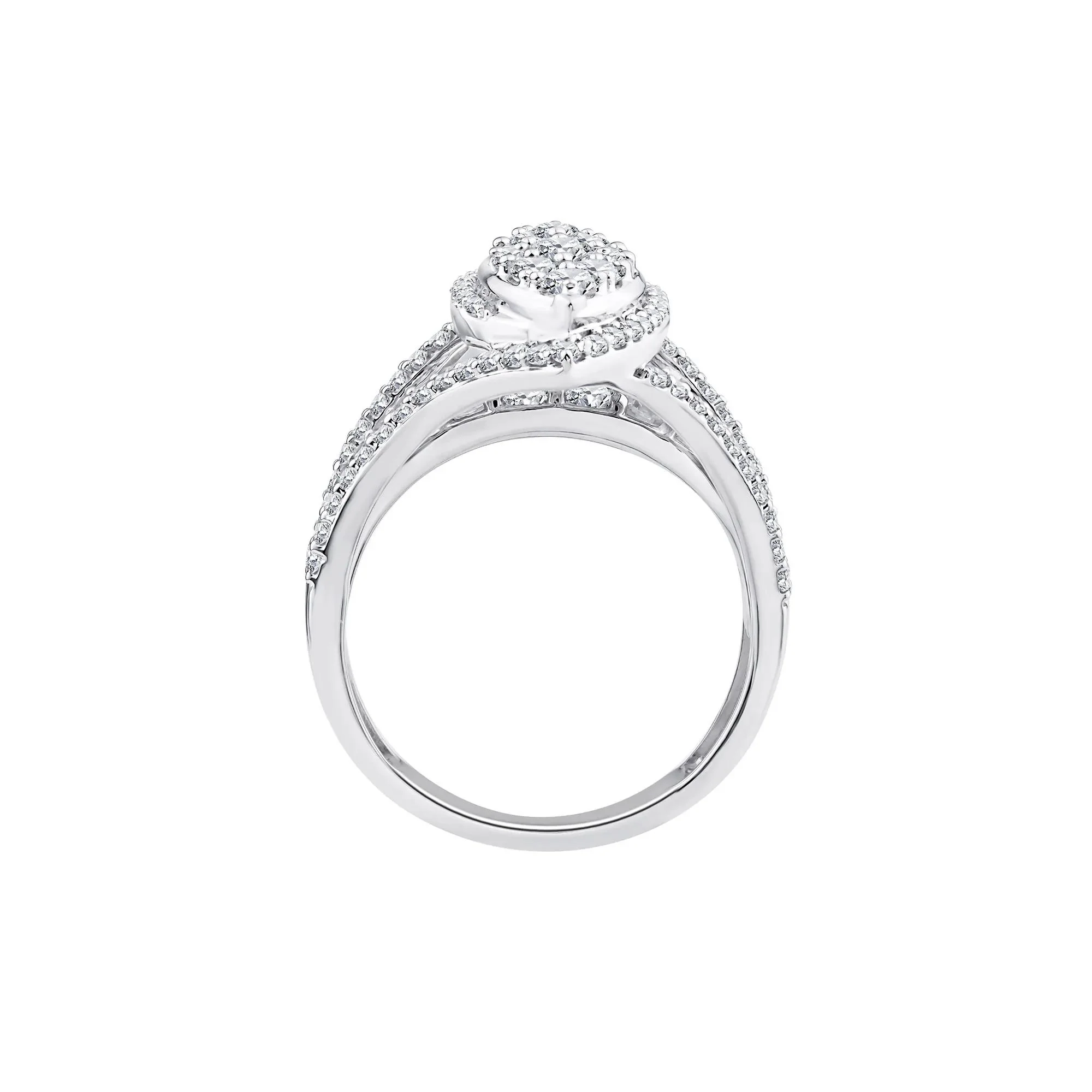 1/2 CT. Tw. Diamond Composite Engagement Ring 10K White Gold Size 7.5 2mm - Image 2