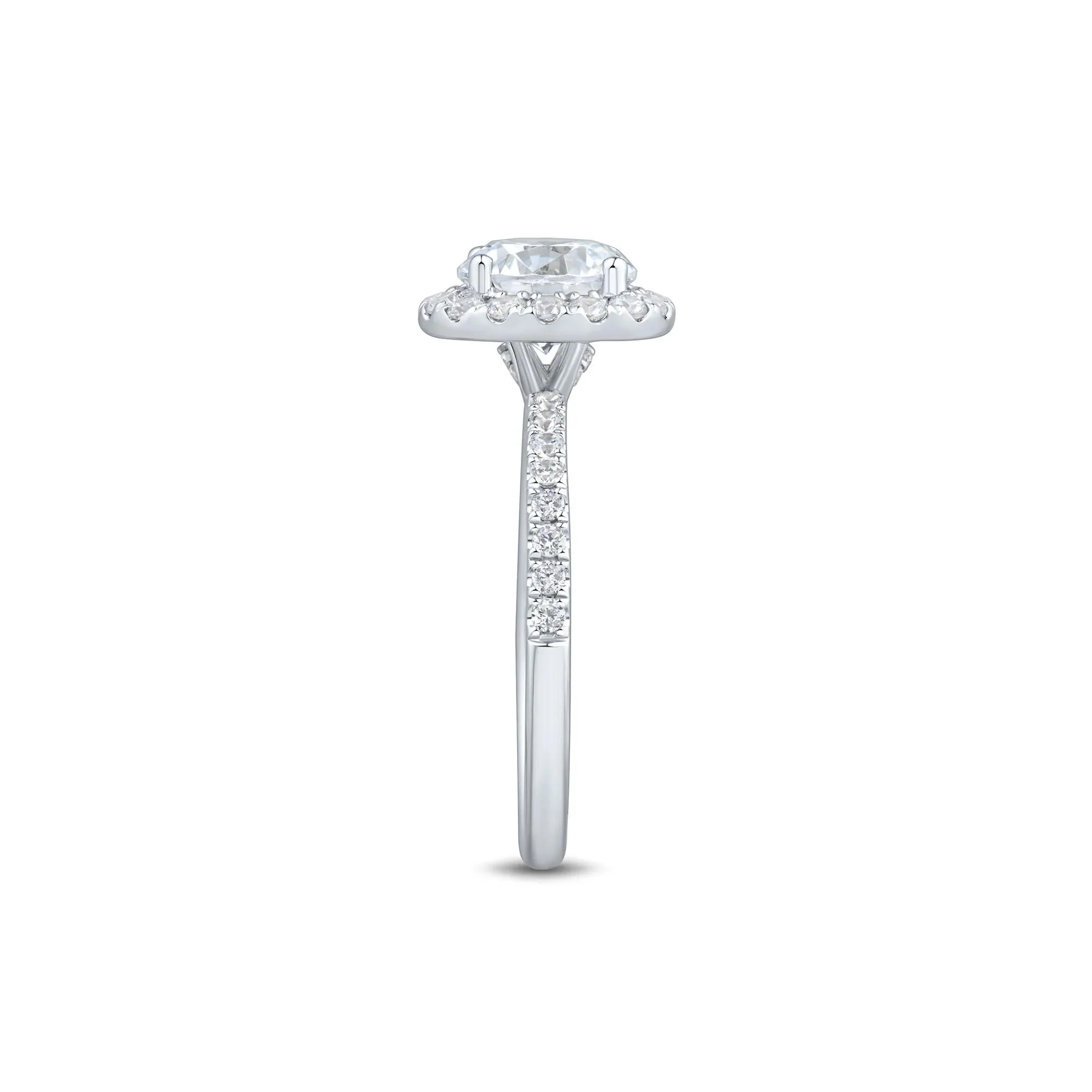 2 CT. Tw. Lab Grown Diamond Halo Engagement Ring 14K White Gold Size 9 1mm - Image 3