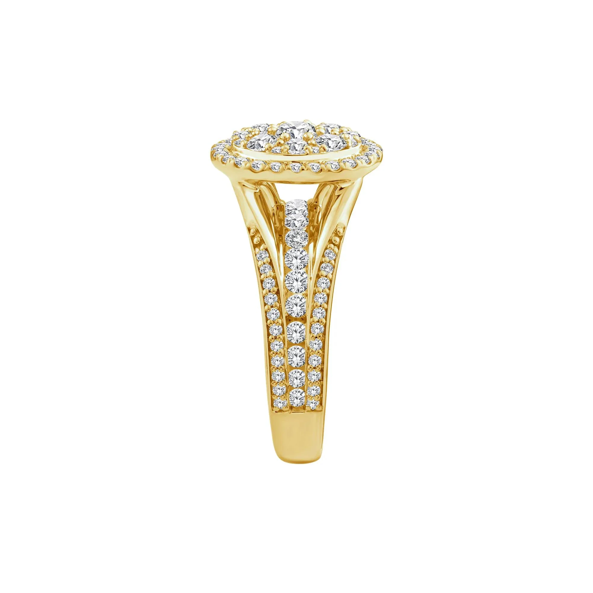 1/2 CT. Tw. Diamond Composite Engagement Ring 10K Yellow Gold Round Brilliant Cut Size 8.5 - Image 3