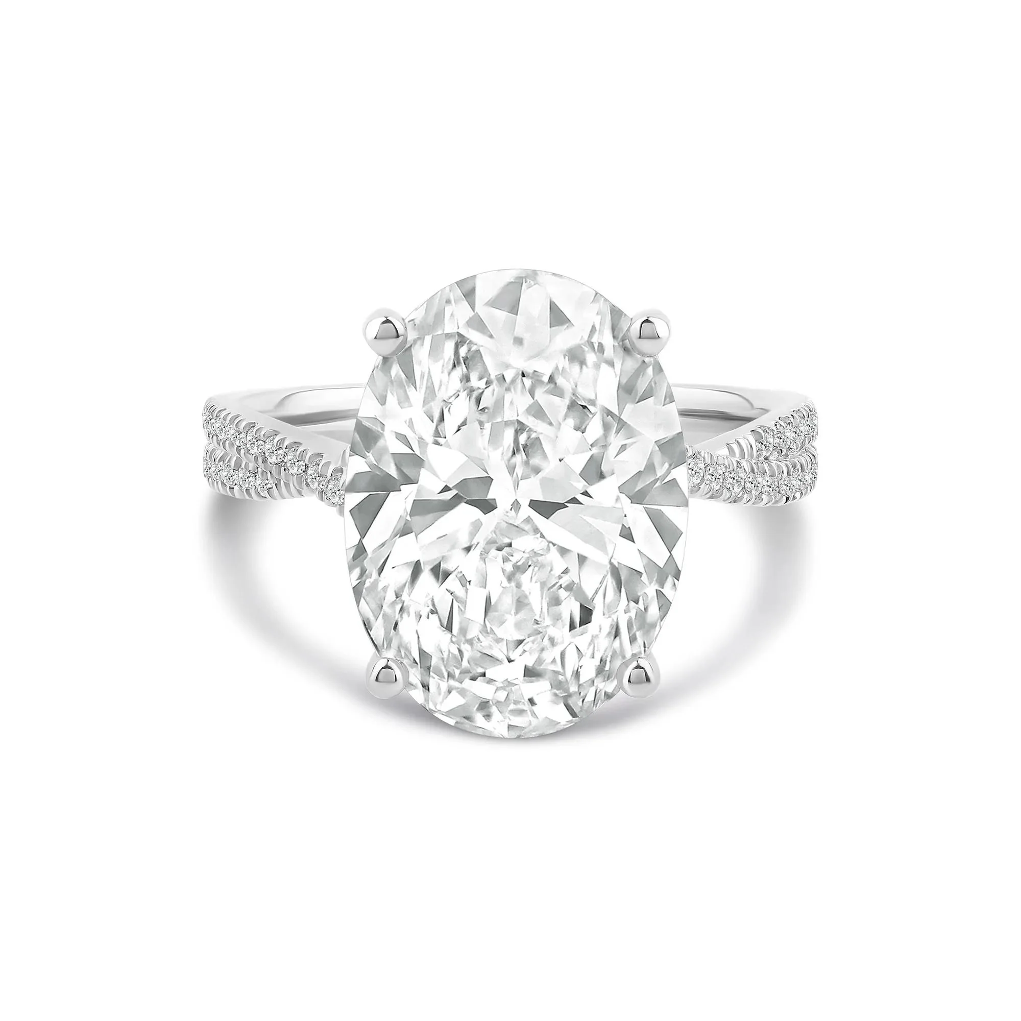 6 1/3 CT. Tw. Lab Grown Diamond Engagement Ring 14K White Gold Size 8 2mm