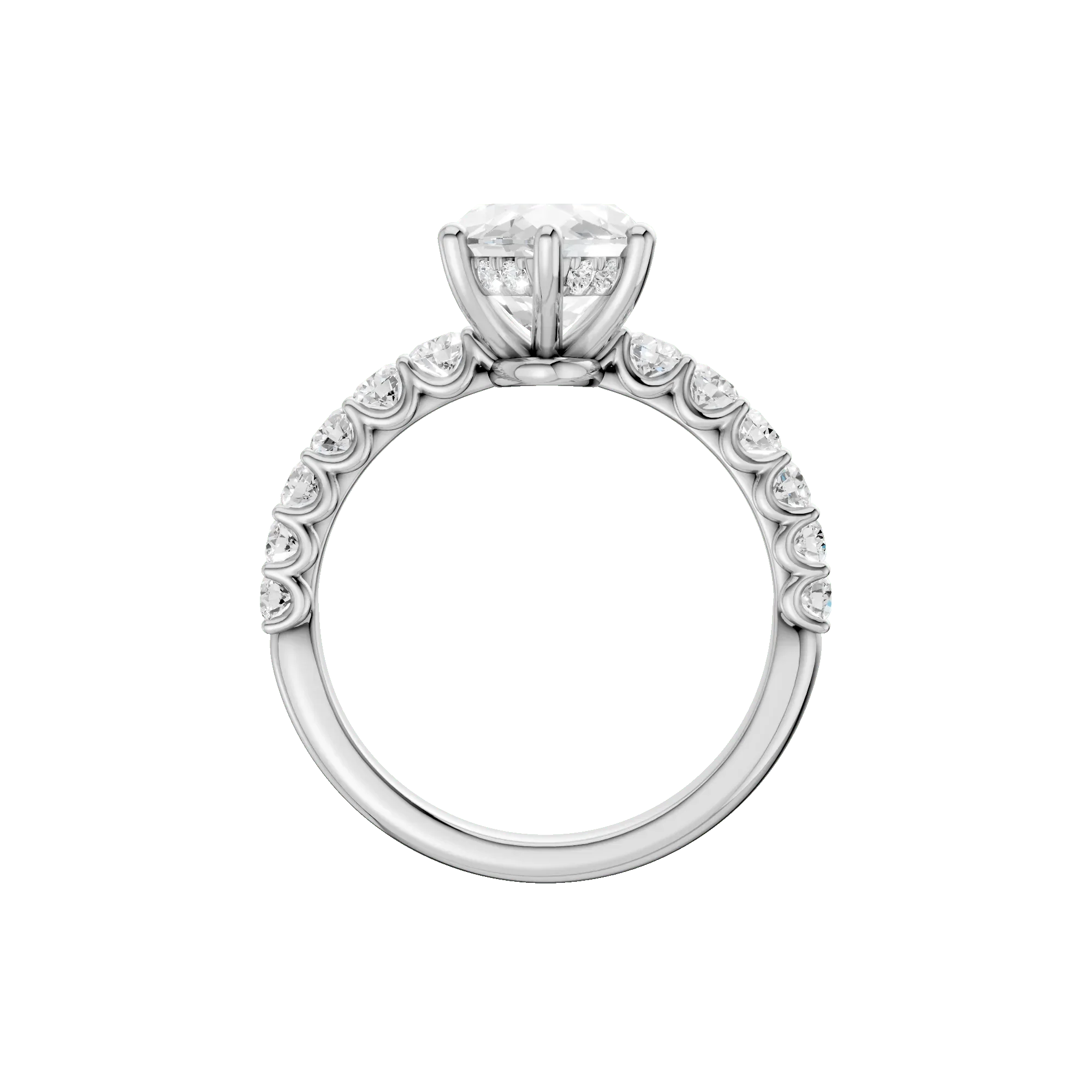 3 5/8 CT. Tw. Lab Grown Diamond Engagement Ring 14K White Gold Size 5 2mm - Image 4