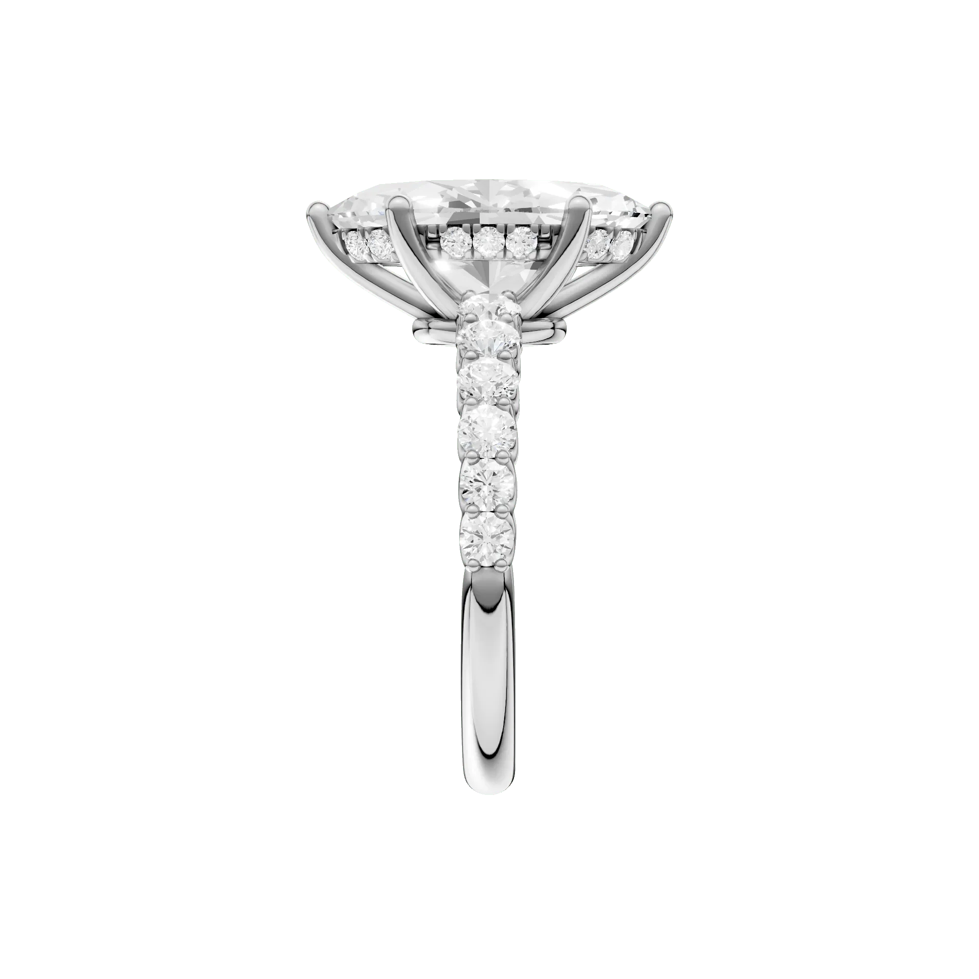 3 5/8 CT. Tw. Lab Grown Diamond Engagement Ring 14K White Gold Size 5.5 2mm - Image 3