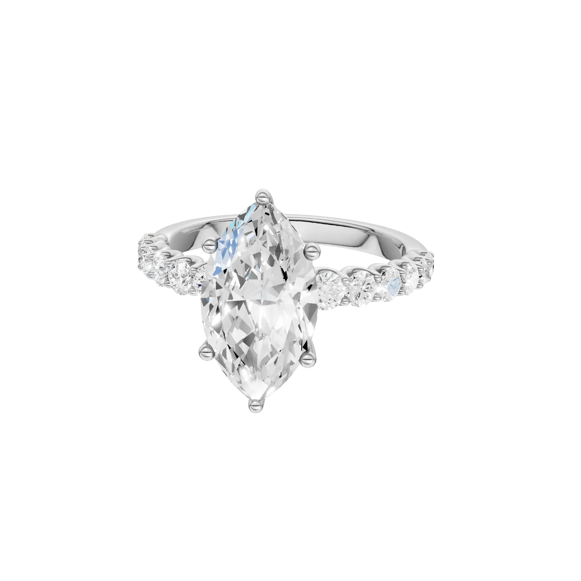 3 5/8 CT. Tw. Lab Grown Diamond Engagement Ring 14K White Gold Size 7 2mm - Image 2