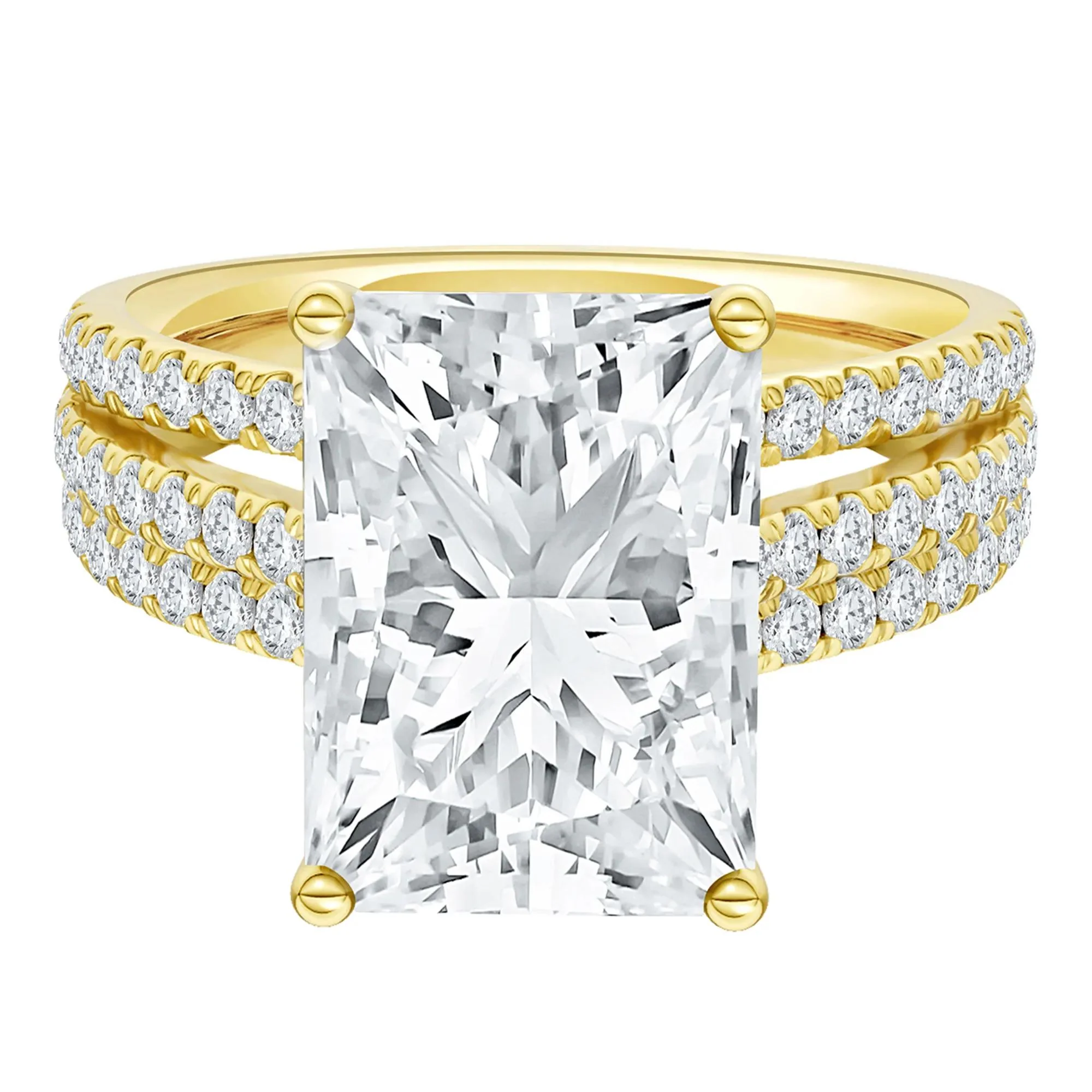 5 1/2 CT. Tw. Lab Grown Diamond Engagement Ring 14K Yellow Gold Size 8.5 2mm