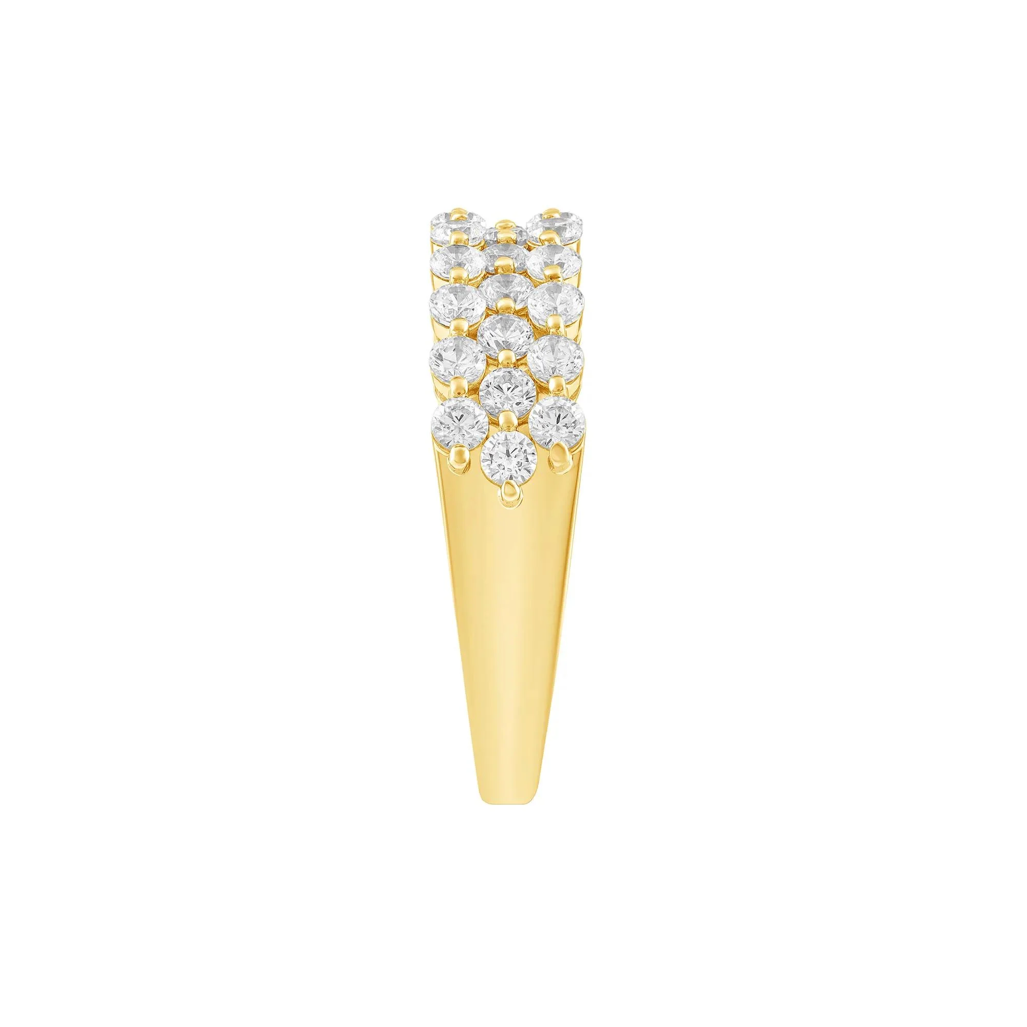 1 CT. Tw. Diamond Wide Anniversary Band Ring 10K Yellow Gold Round Brilliant Cut Size 7 - Image 3