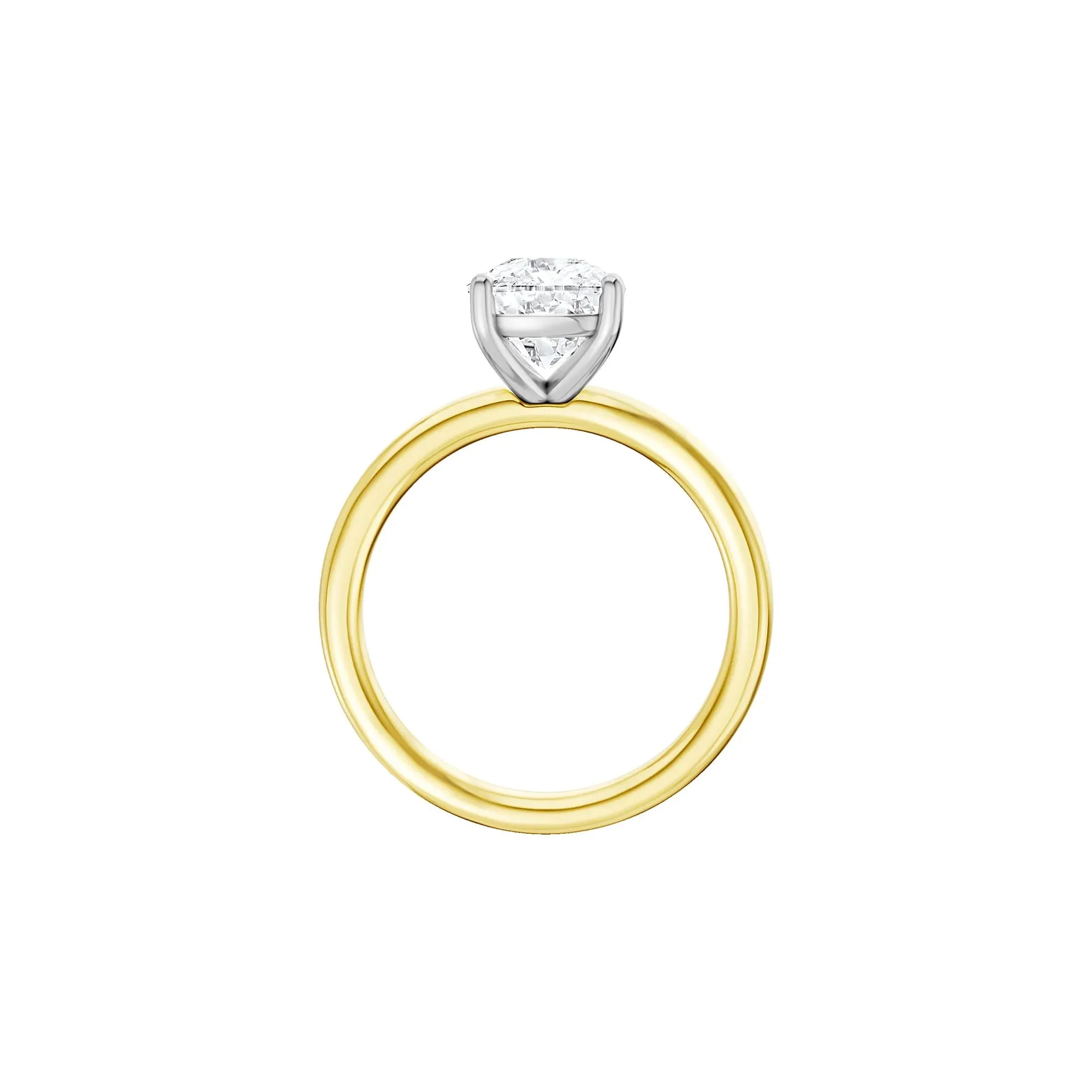 2 CT. Tw. Lab Grown Diamond Elongated Cushion-Cut Engagement Ring 14K Yellow and White Gold Size 4 2mm - Image 2