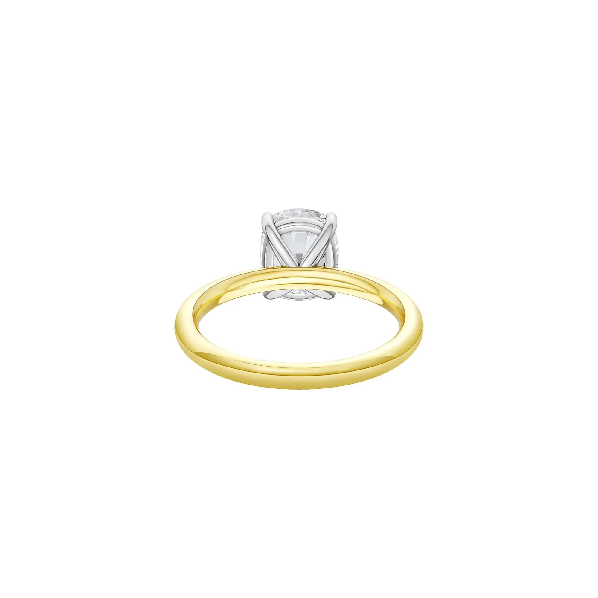 2 CT. Tw. Lab Grown Diamond Elongated Cushion-Cut Engagement Ring 14K Yellow and White Gold Size 5 2mm - Image 3