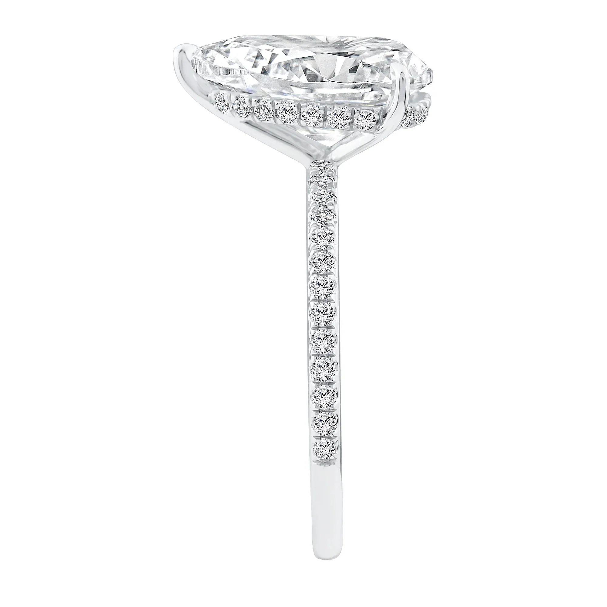 3 1/4 CT. Tw. Lab Grown Diamond Engagement Ring 14K White Gold Round Brilliant Cut Size 6.5 1mm - Image 3